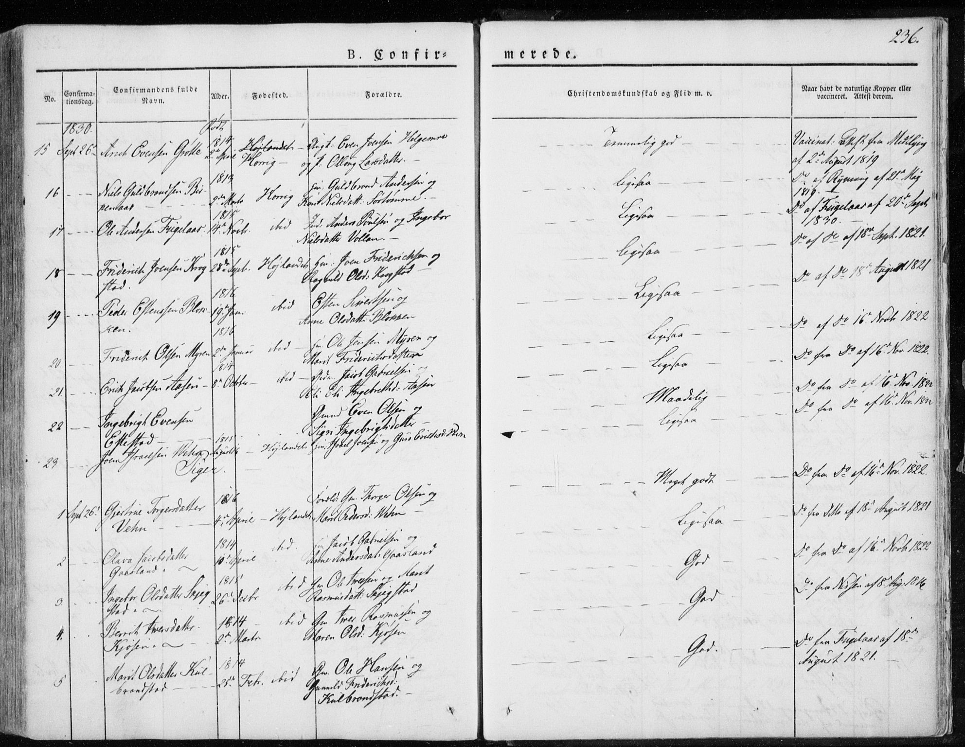 Ministerialprotokoller, klokkerbøker og fødselsregistre - Sør-Trøndelag, AV/SAT-A-1456/691/L1069: Parish register (official) no. 691A04, 1826-1841, p. 236