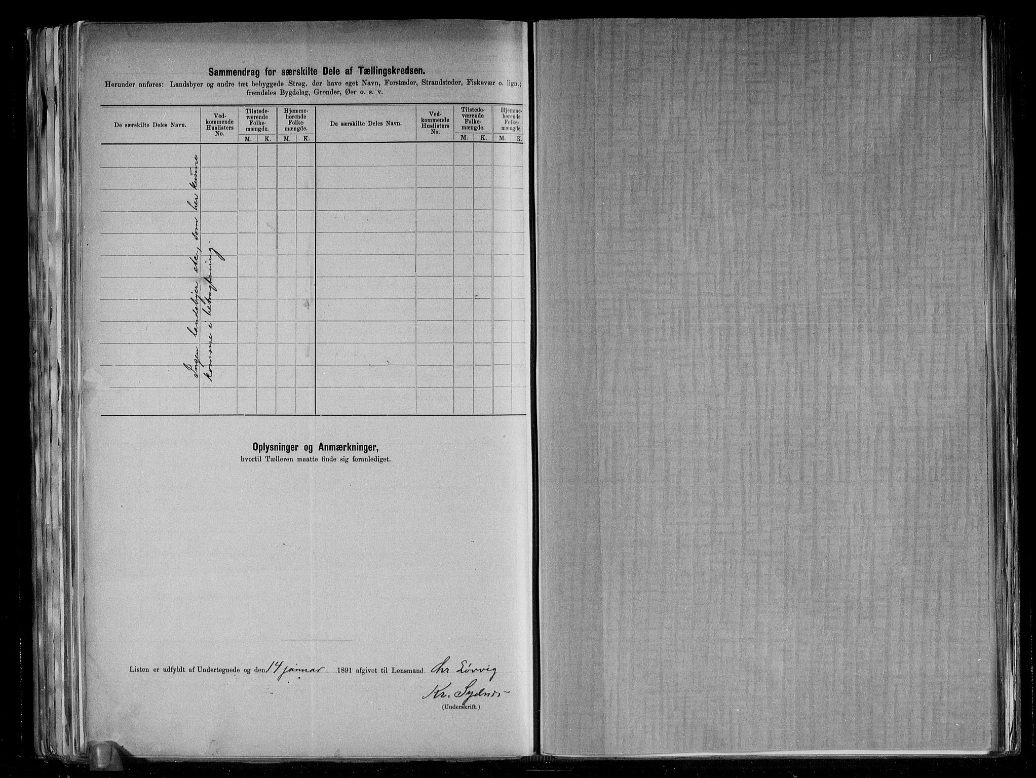 RA, 1891 census for 1217 Valestrand, 1891, p. 14