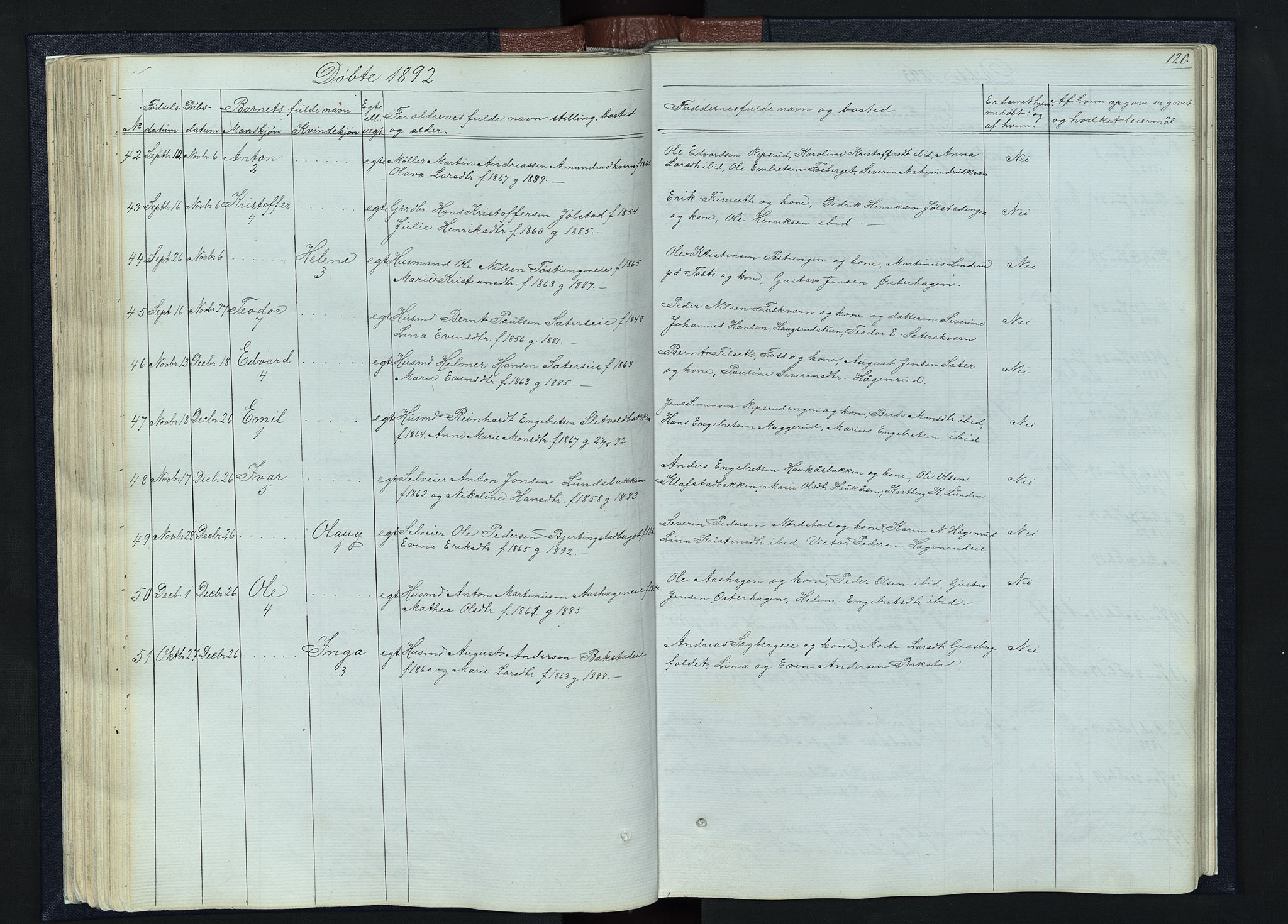 Romedal prestekontor, SAH/PREST-004/L/L0010: Parish register (copy) no. 10, 1860-1895, p. 120