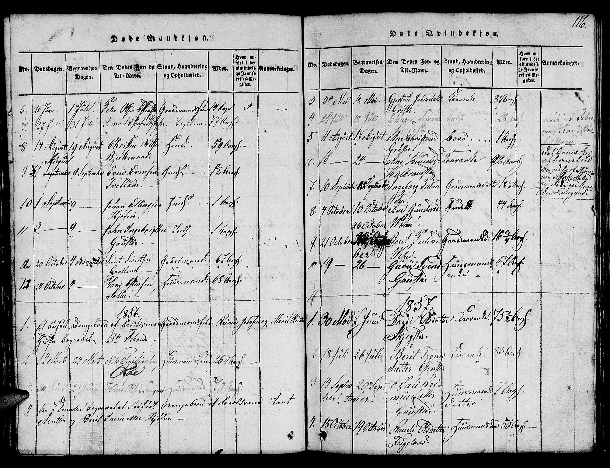 Ministerialprotokoller, klokkerbøker og fødselsregistre - Sør-Trøndelag, SAT/A-1456/694/L1130: Parish register (copy) no. 694C02, 1816-1857, p. 116