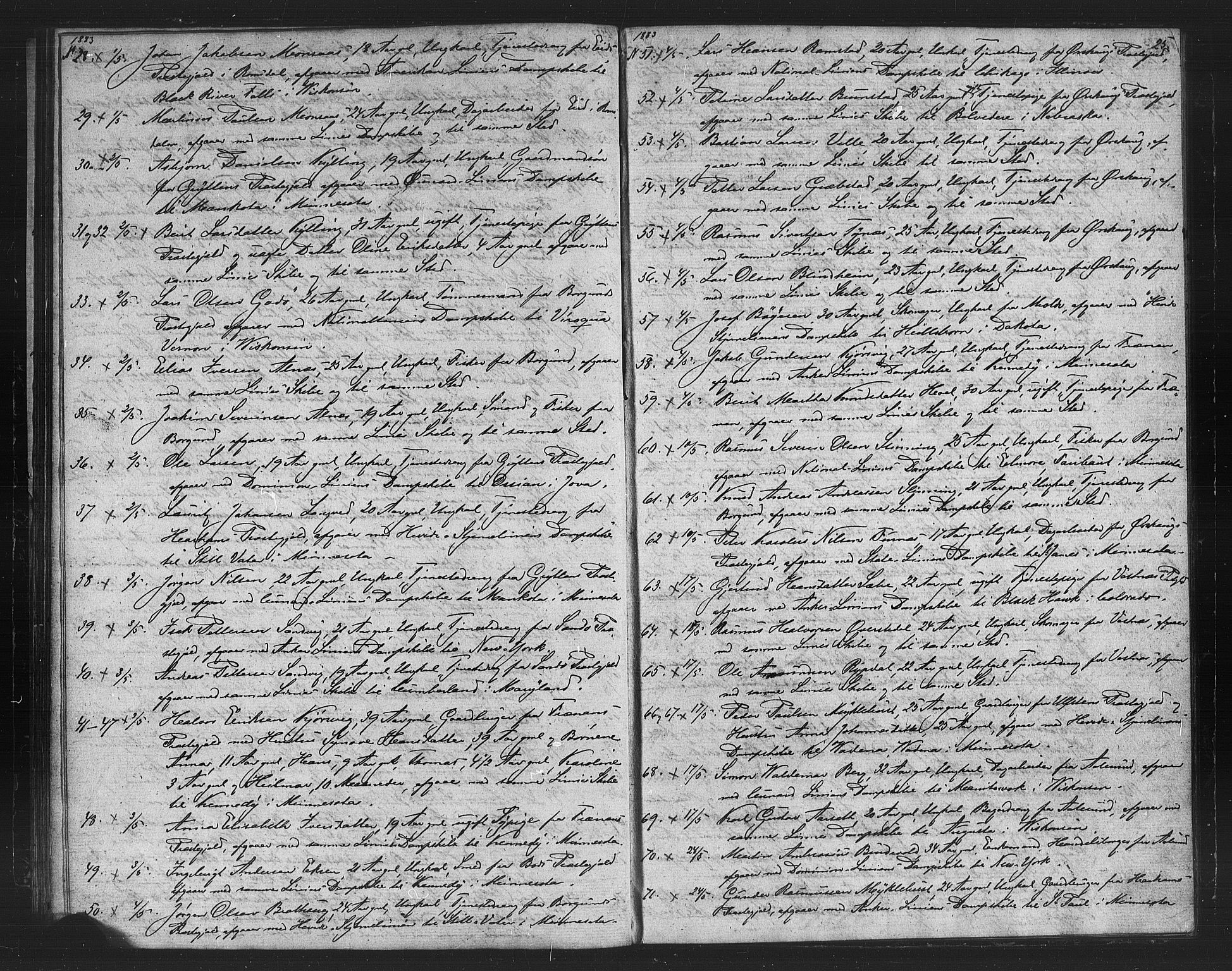 Sunnmøre politikammer, AV/SAT-A-1864/1/35/L0001: Emigrantprotokoll og passjournal, 1878-1887, p. 25