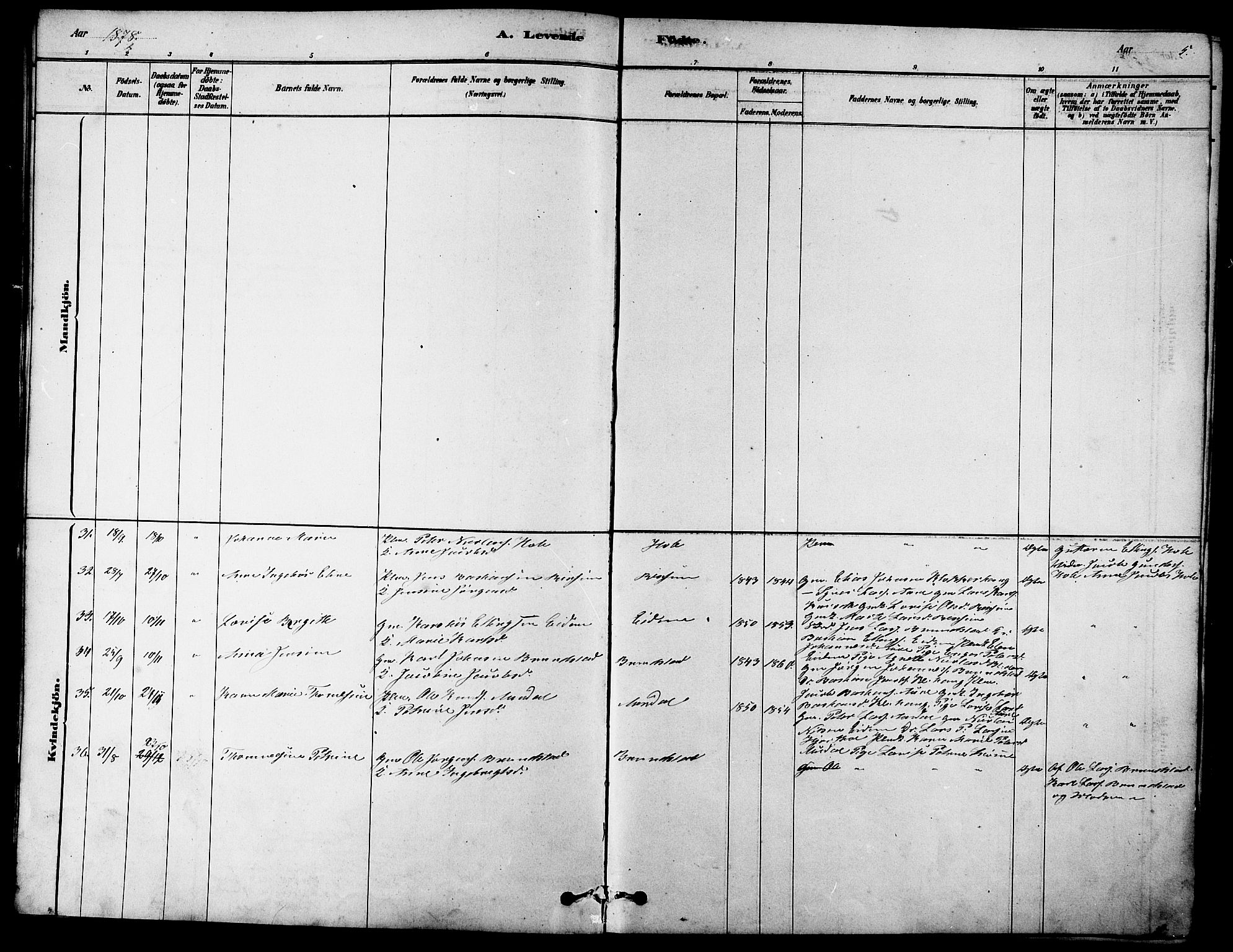 Ministerialprotokoller, klokkerbøker og fødselsregistre - Møre og Romsdal, SAT/A-1454/523/L0339: Parish register (copy) no. 523C02, 1878-1891, p. 5