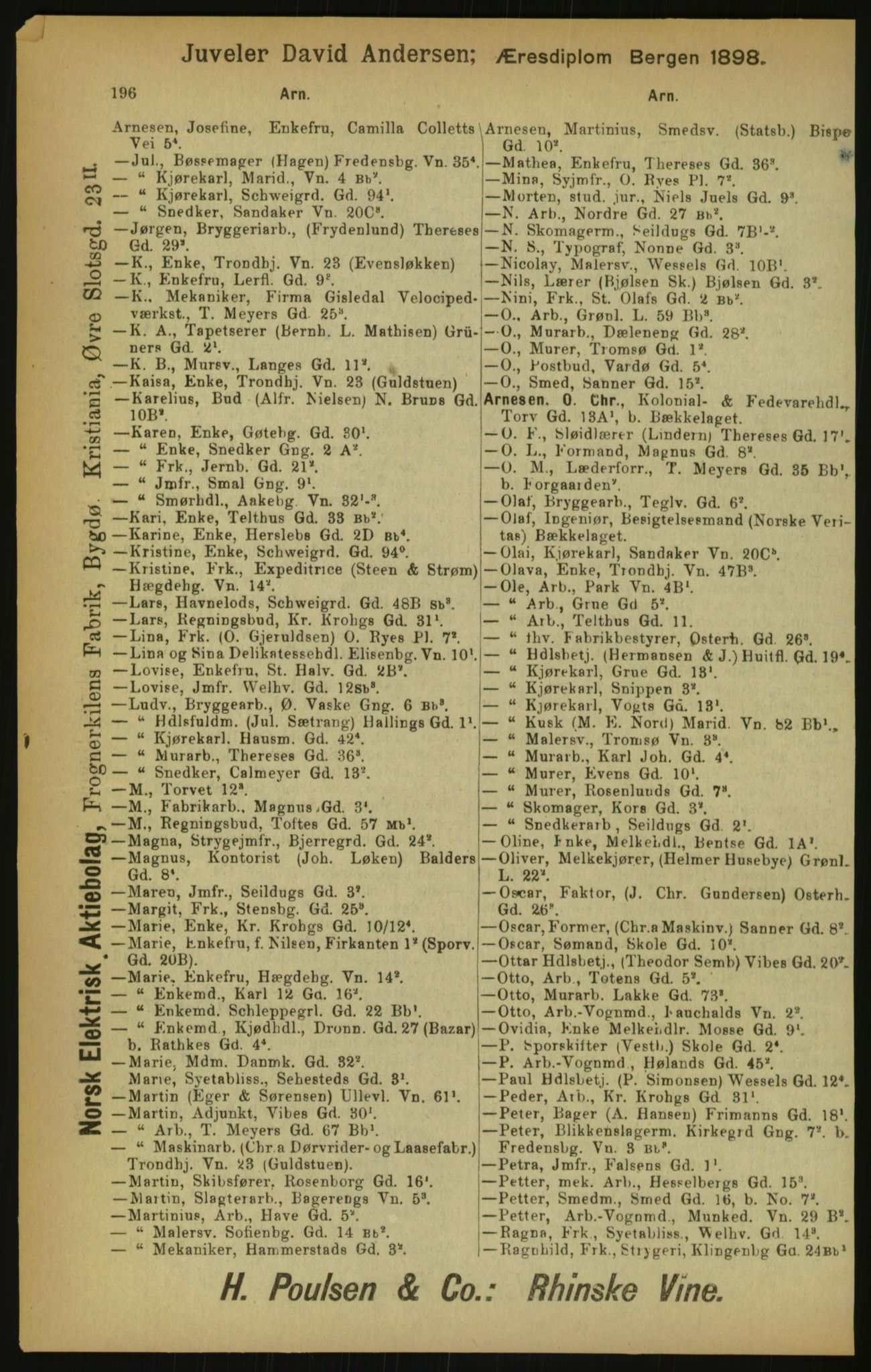 Kristiania/Oslo adressebok, PUBL/-, 1900, p. 196