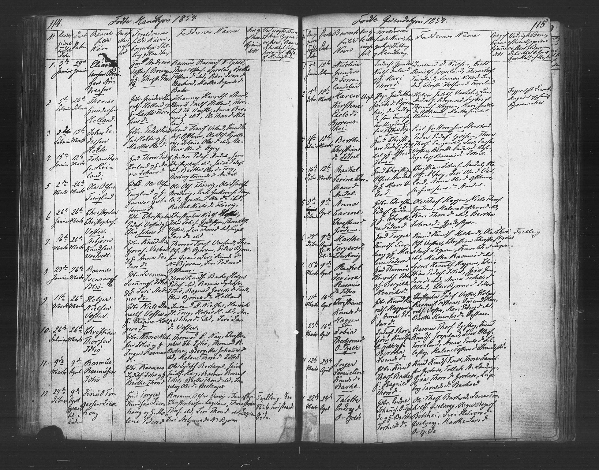 Strand sokneprestkontor, AV/SAST-A-101828/H/Ha/Haa/L0006: Parish register (official) no. A 6, 1834-1854, p. 114-115