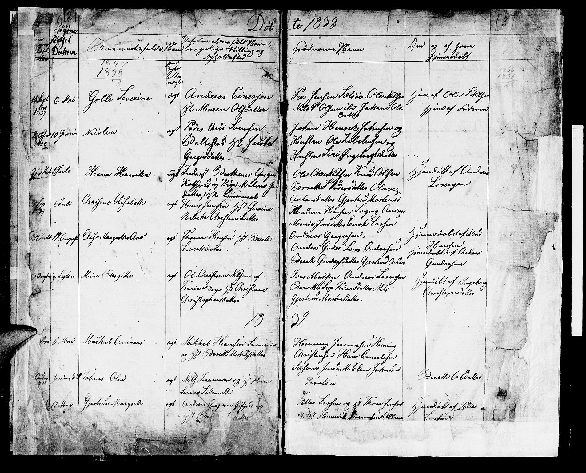 Lenvik sokneprestembete, SATØ/S-1310/H/Ha/Hab/L0018klokker: Parish register (copy) no. 18, 1838-1854, p. 2-3