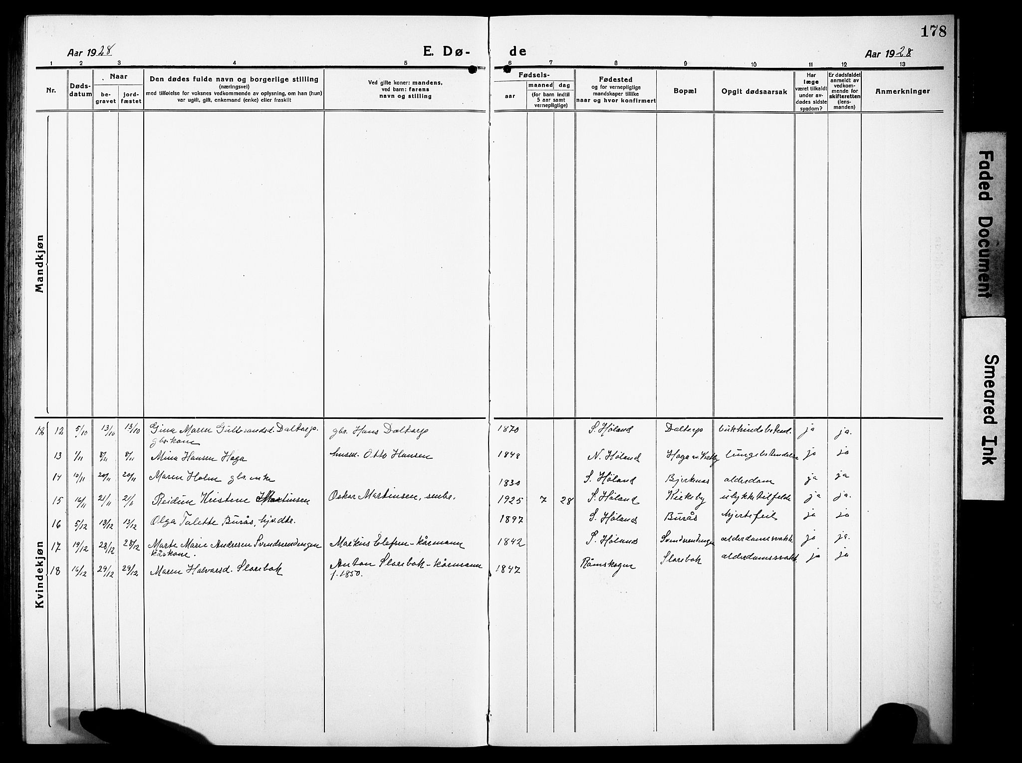 Høland prestekontor Kirkebøker, AV/SAO-A-10346a/G/Gb/L0002: Parish register (copy) no. II 2, 1915-1933, p. 178