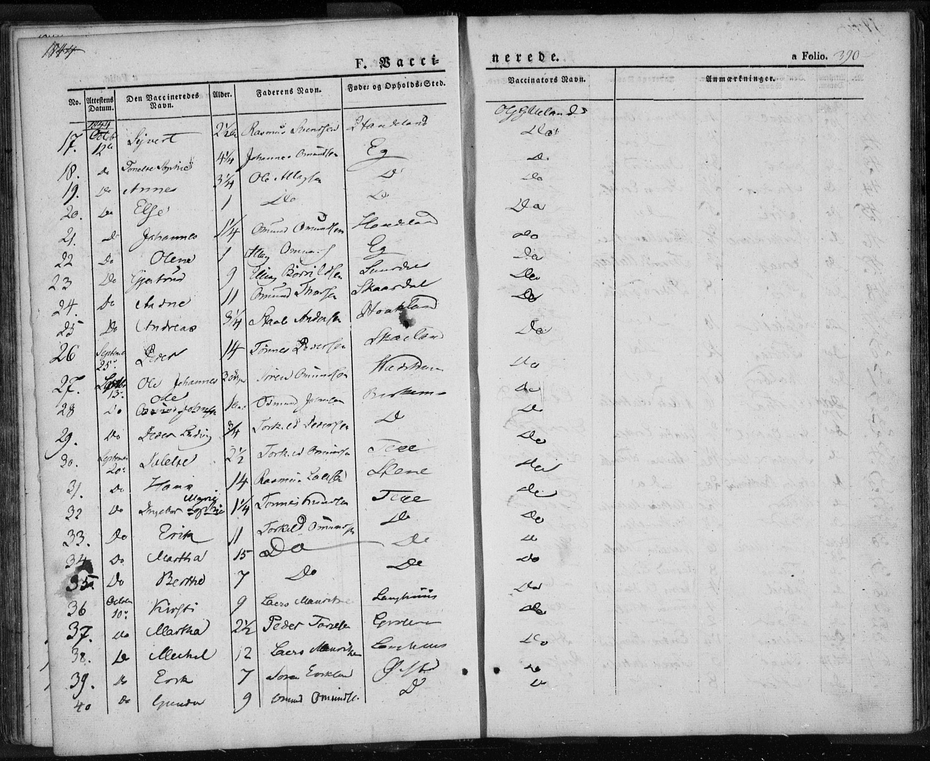Lund sokneprestkontor, SAST/A-101809/S06/L0008: Parish register (official) no. A 7.2, 1833-1854, p. 390