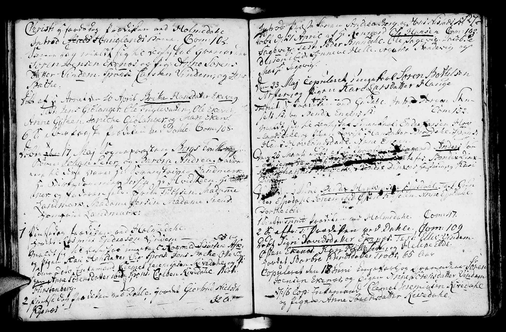 Fjaler sokneprestembete, AV/SAB-A-79801/H/Haa/Haaa/L0003: Parish register (official) no. A 3, 1799-1814, p. 127