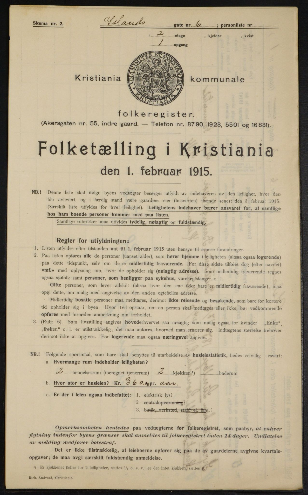 OBA, Municipal Census 1915 for Kristiania, 1915, p. 43970