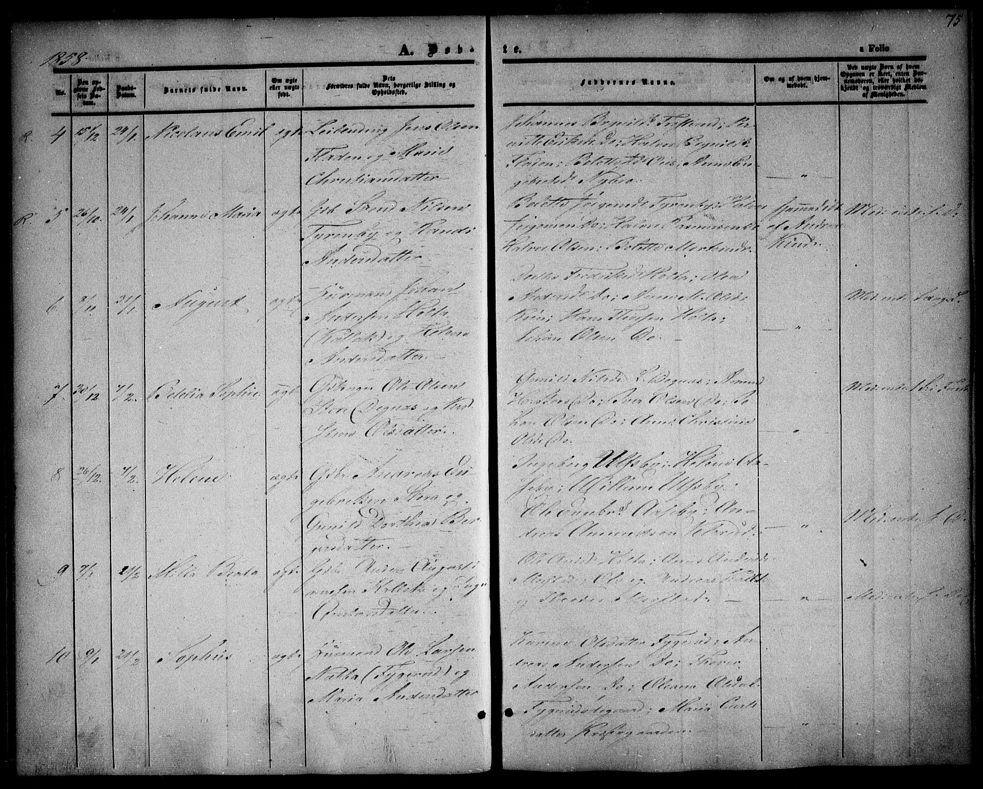 Rødenes prestekontor Kirkebøker, AV/SAO-A-2005/F/Fa/L0006: Parish register (official) no. I 6, 1850-1859, p. 75