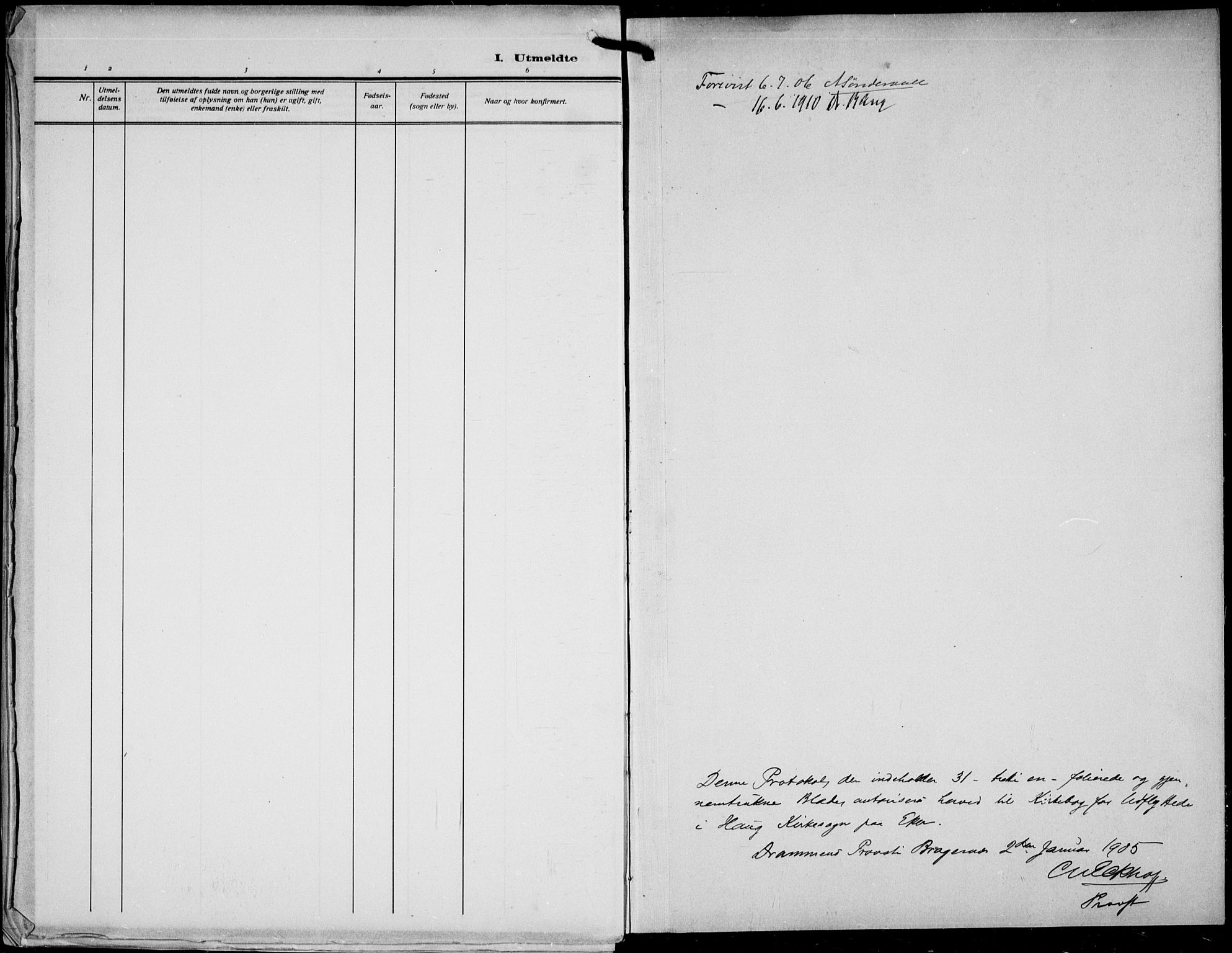 Eiker kirkebøker, SAKO/A-4/F/Fb/L0005: Parish register (official) no. II 5, 1905-1939