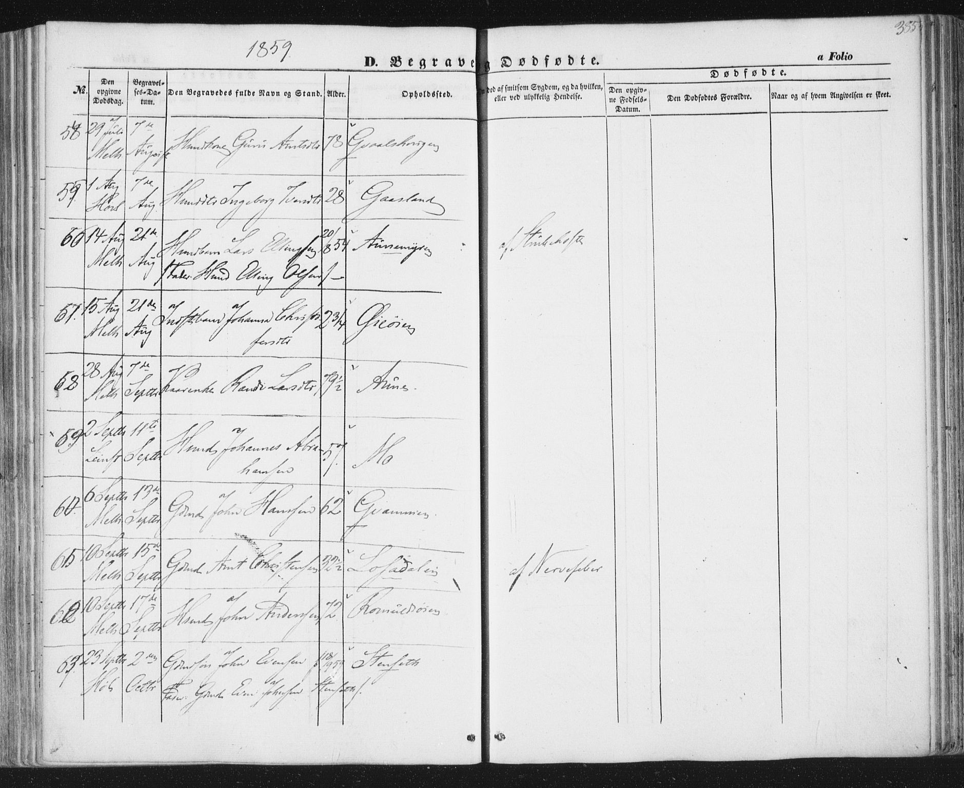 Ministerialprotokoller, klokkerbøker og fødselsregistre - Sør-Trøndelag, AV/SAT-A-1456/691/L1076: Parish register (official) no. 691A08, 1852-1861, p. 385