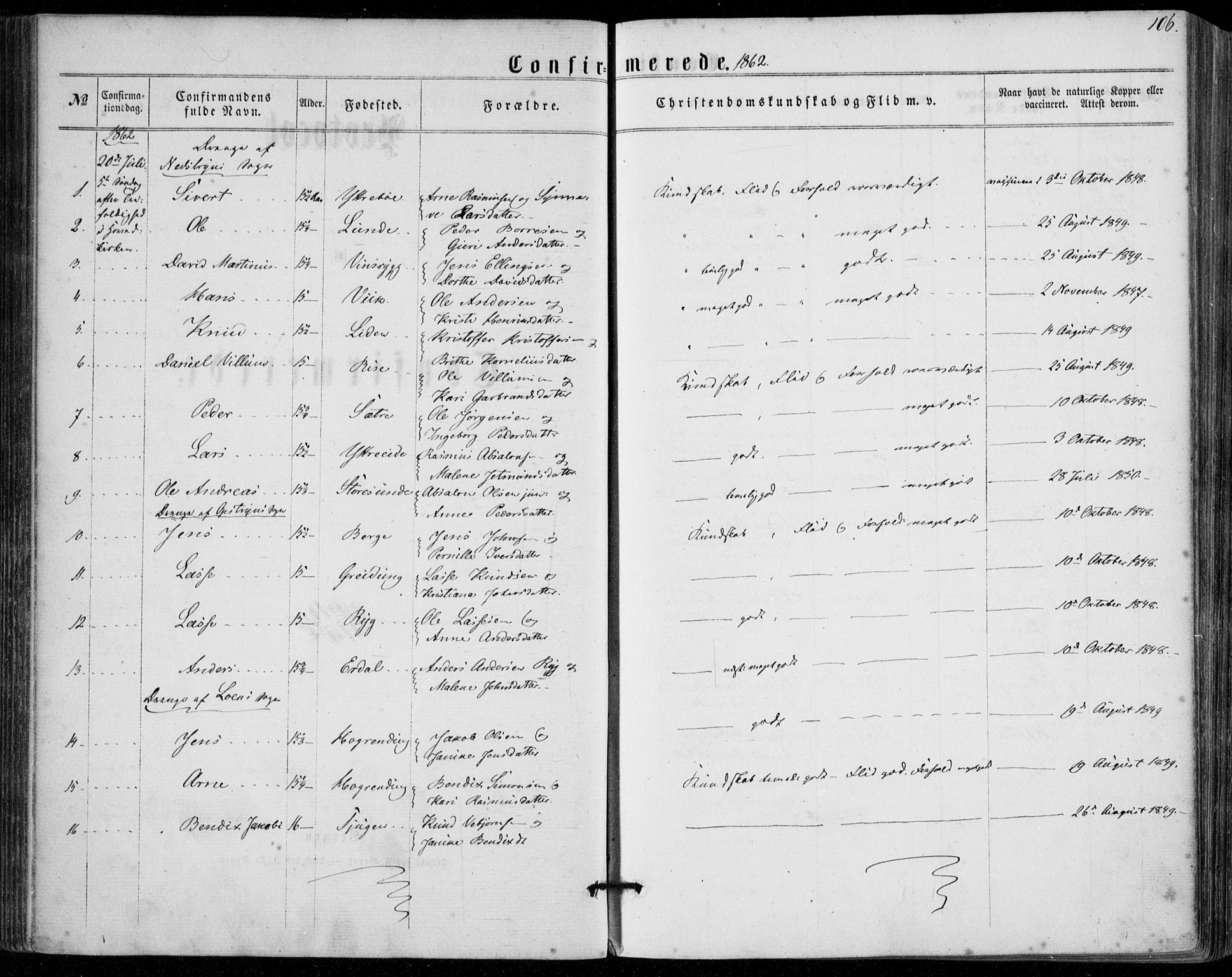Stryn Sokneprestembete, SAB/A-82501: Parish register (official) no. A 3, 1862-1877, p. 106