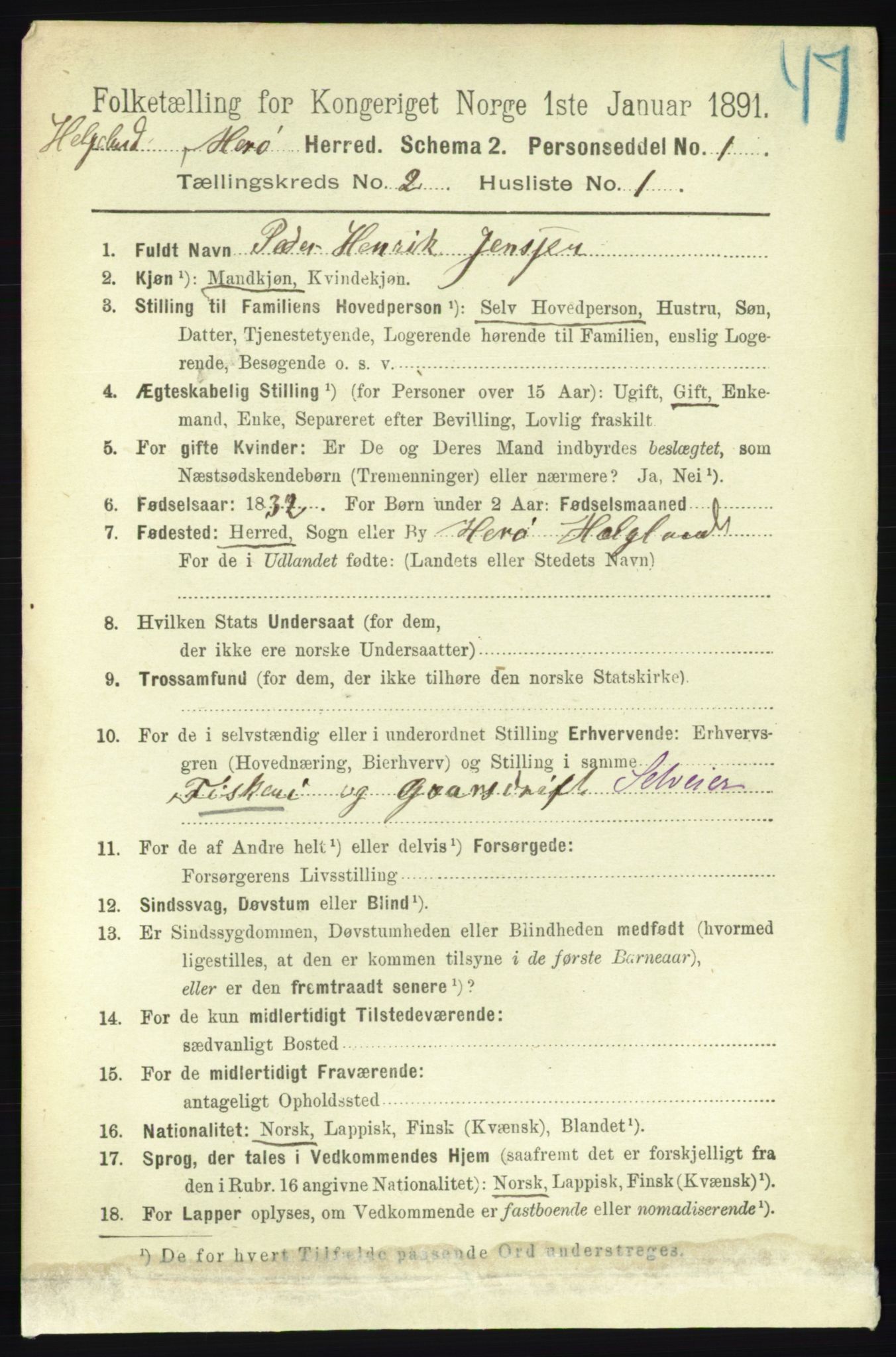 RA, 1891 census for 1818 Herøy, 1891, p. 251