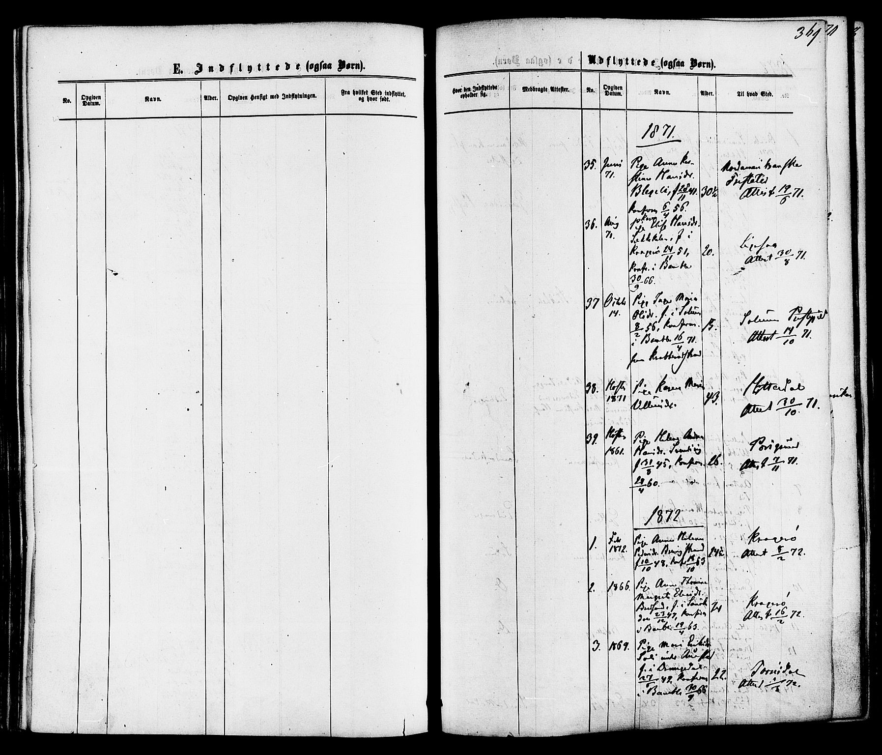Bamble kirkebøker, SAKO/A-253/F/Fa/L0006: Parish register (official) no. I 6, 1869-1877, p. 369
