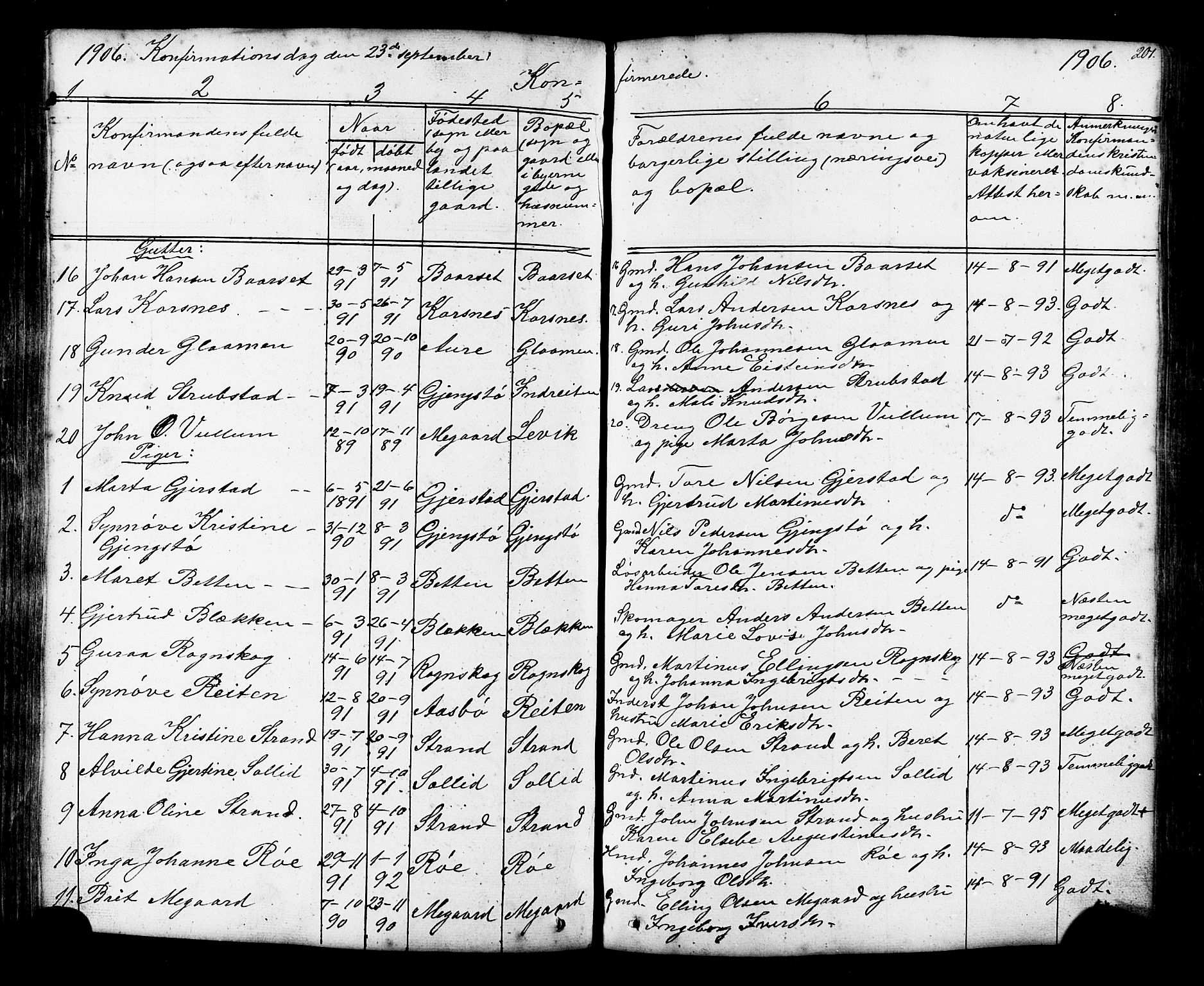 Ministerialprotokoller, klokkerbøker og fødselsregistre - Møre og Romsdal, AV/SAT-A-1454/576/L0890: Parish register (copy) no. 576C01, 1837-1908, p. 201