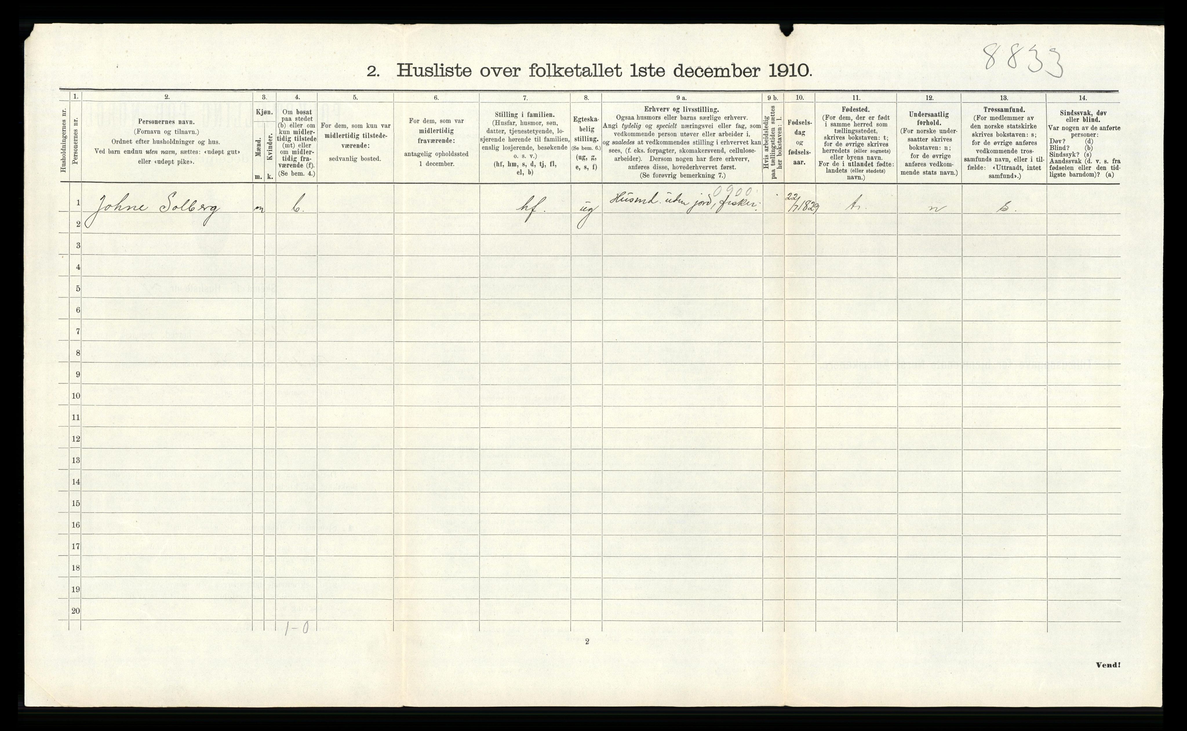 RA, 1910 census for Sjernarøy, 1910, p. 286