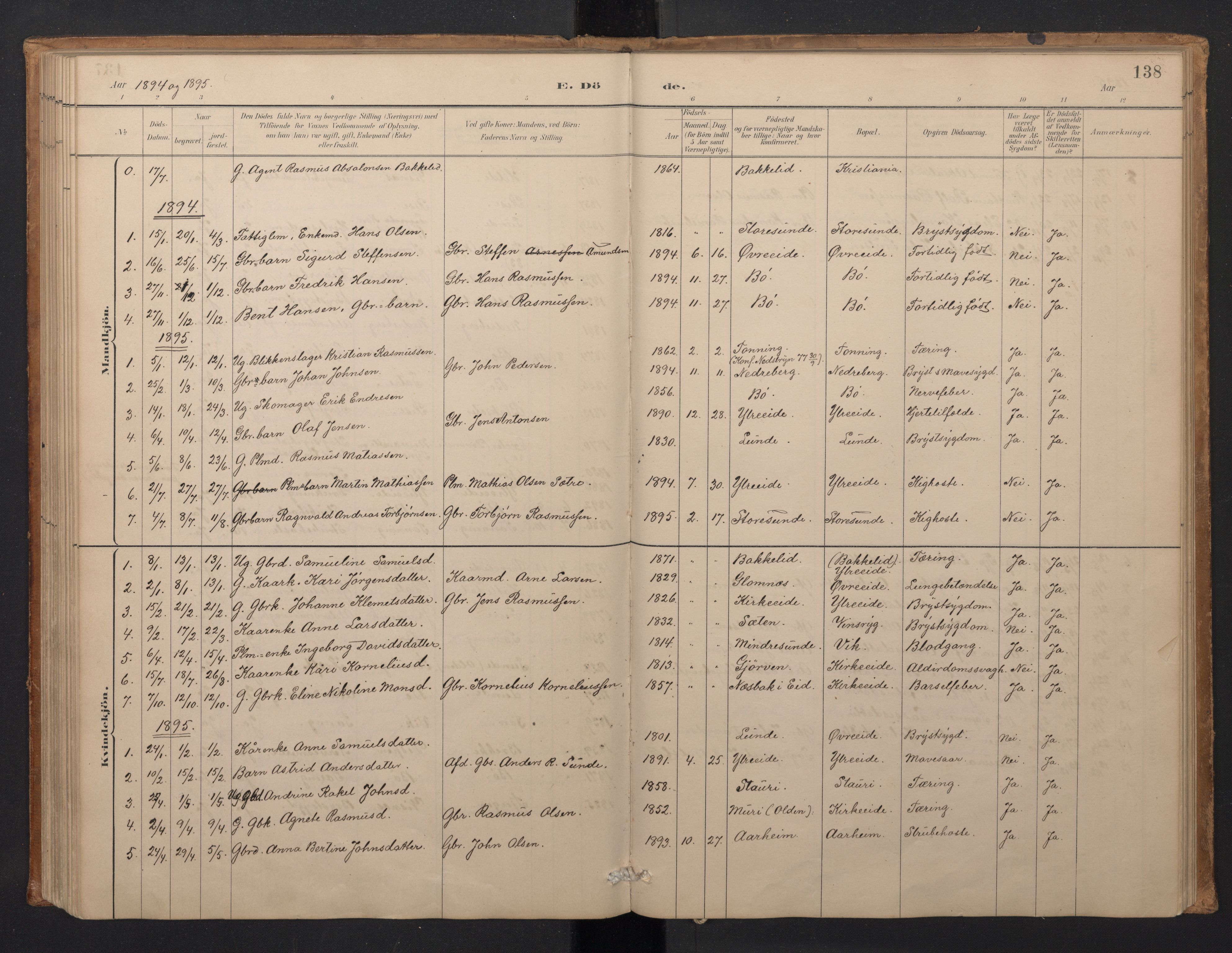 Stryn Sokneprestembete, AV/SAB-A-82501: Parish register (copy) no. A 2, 1883-1905, p. 137b-138a