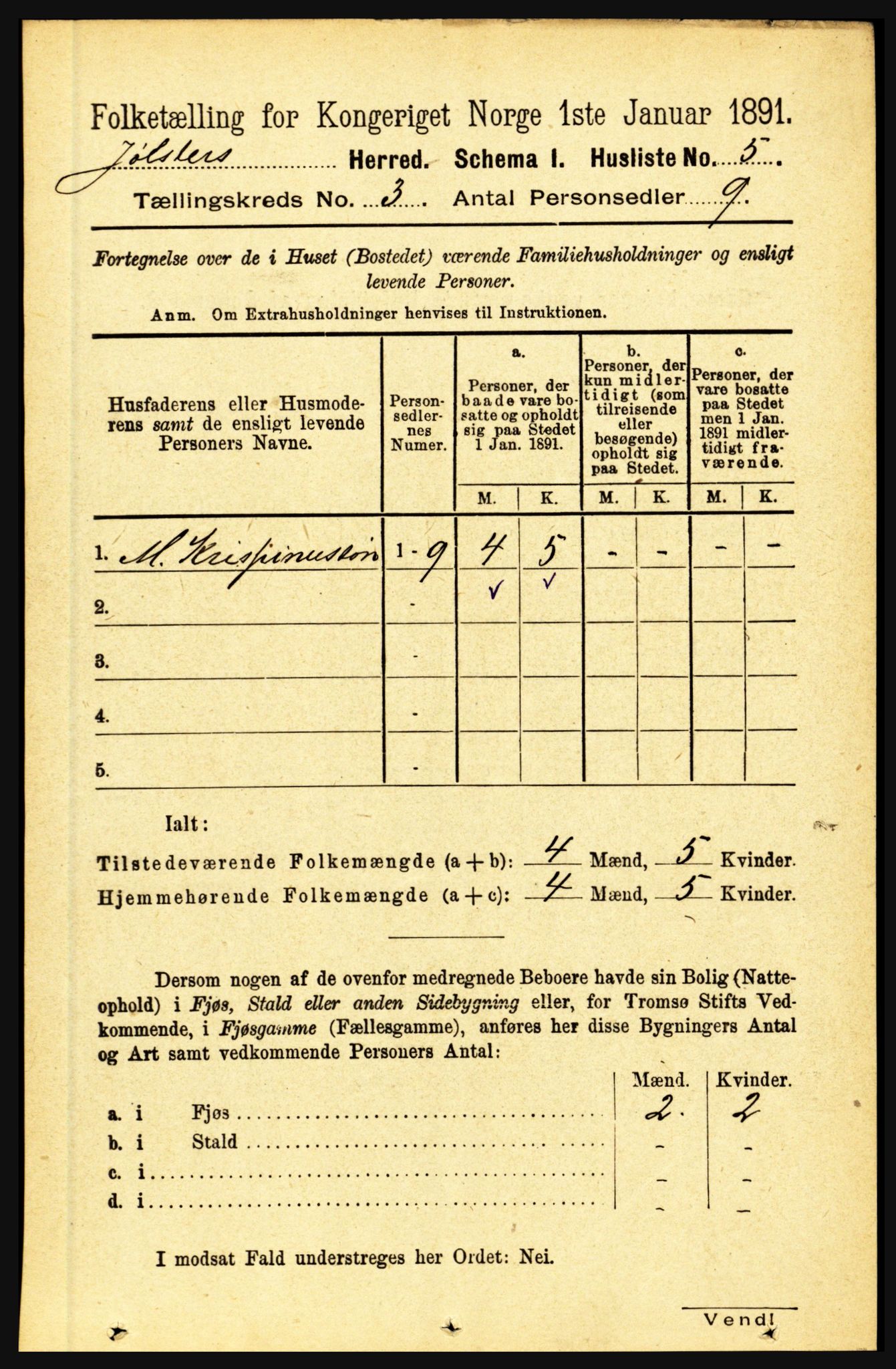 RA, 1891 census for 1431 Jølster, 1891, p. 918