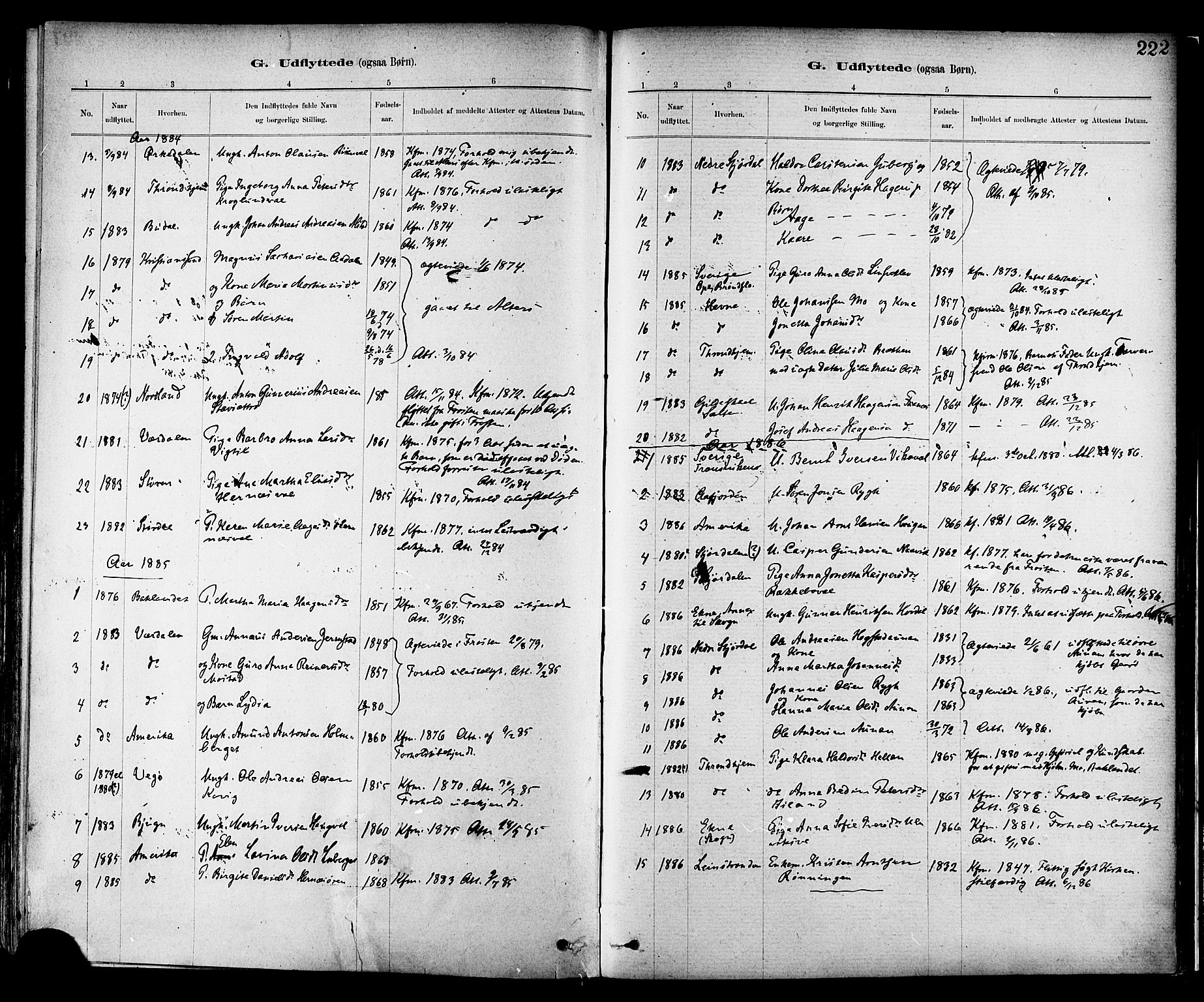 Ministerialprotokoller, klokkerbøker og fødselsregistre - Nord-Trøndelag, SAT/A-1458/713/L0120: Parish register (official) no. 713A09, 1878-1887, p. 222