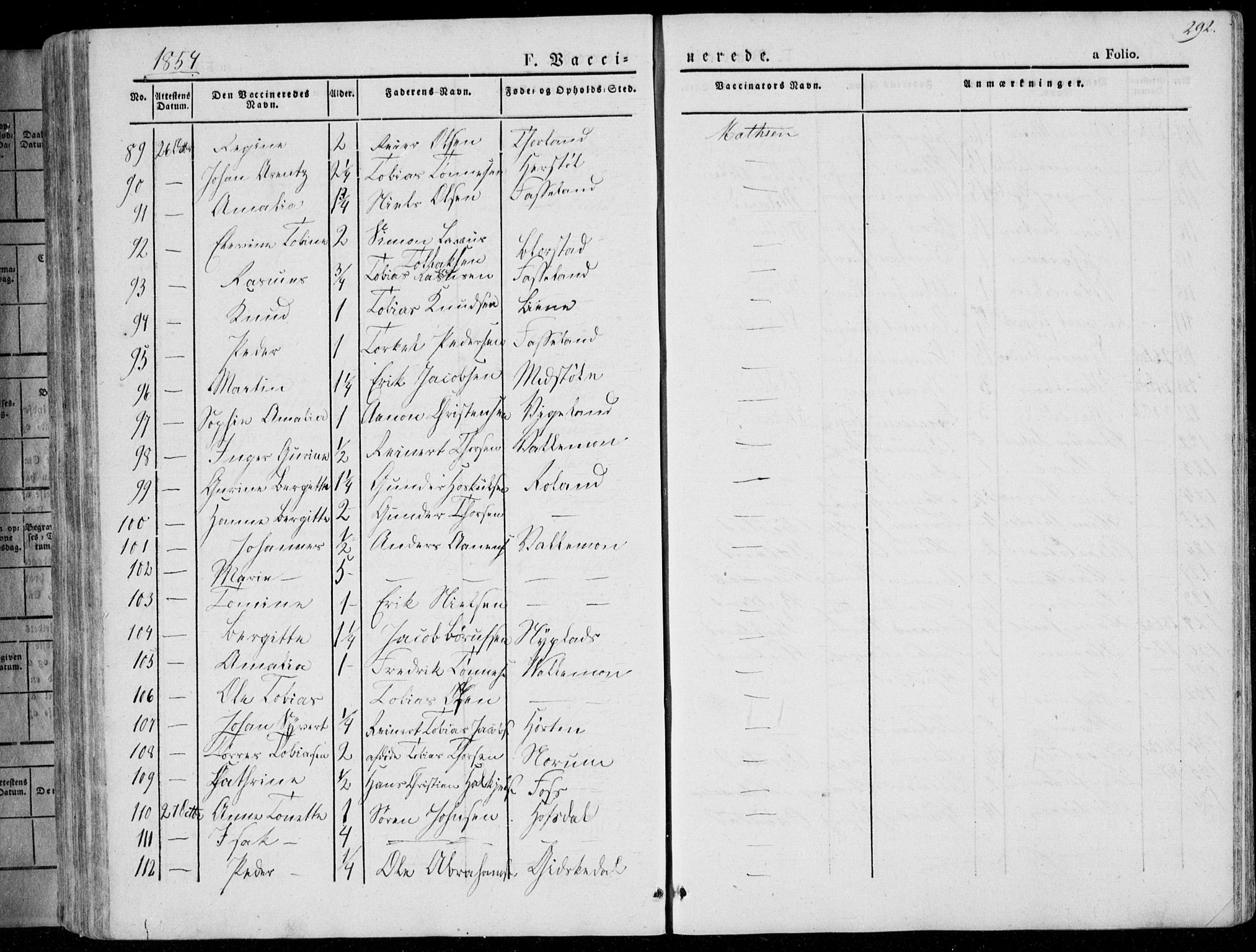 Sør-Audnedal sokneprestkontor, AV/SAK-1111-0039/F/Fa/Fab/L0006: Parish register (official) no. A 6, 1829-1855, p. 292