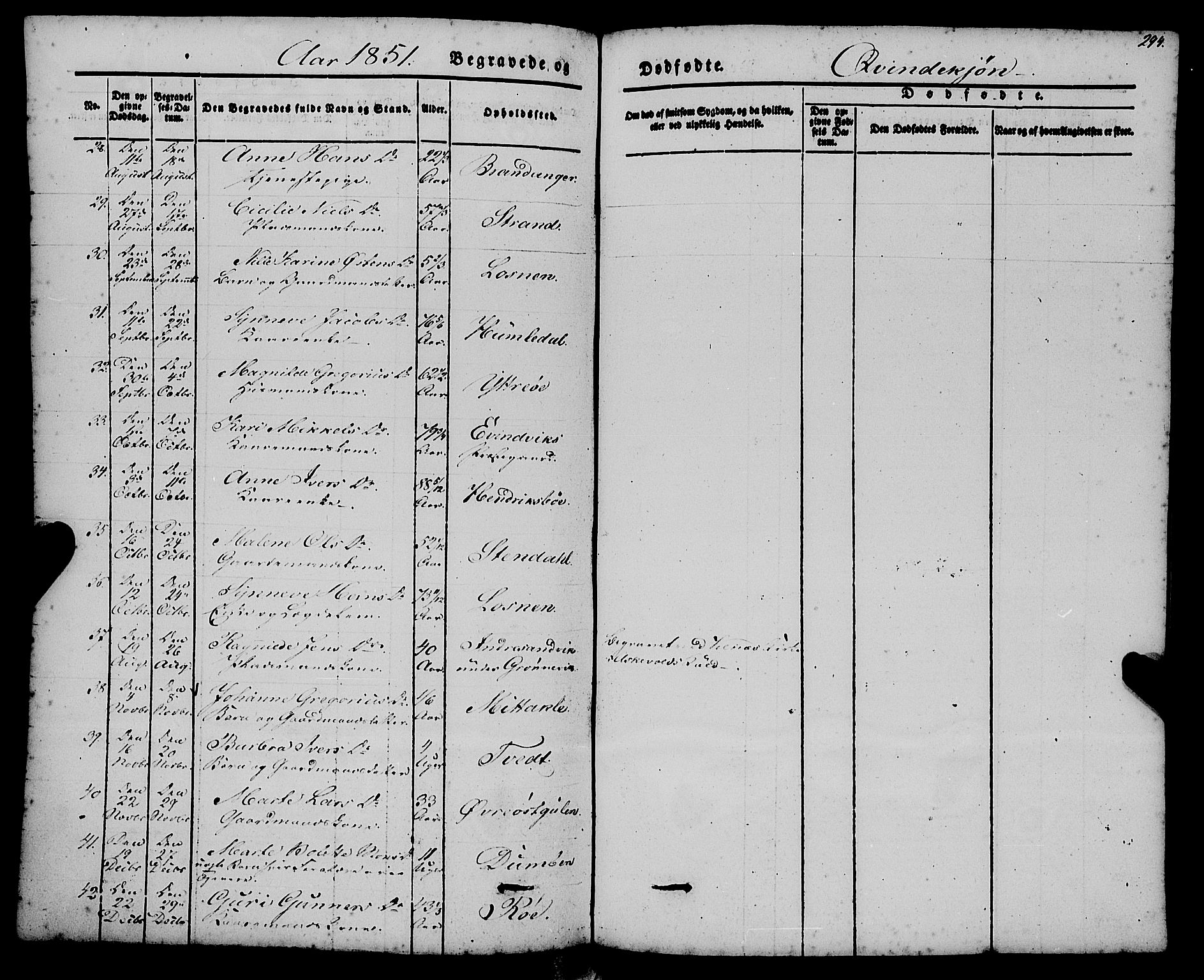 Gulen sokneprestembete, AV/SAB-A-80201/H/Haa/Haaa/L0021: Parish register (official) no. A 21, 1848-1858, p. 294