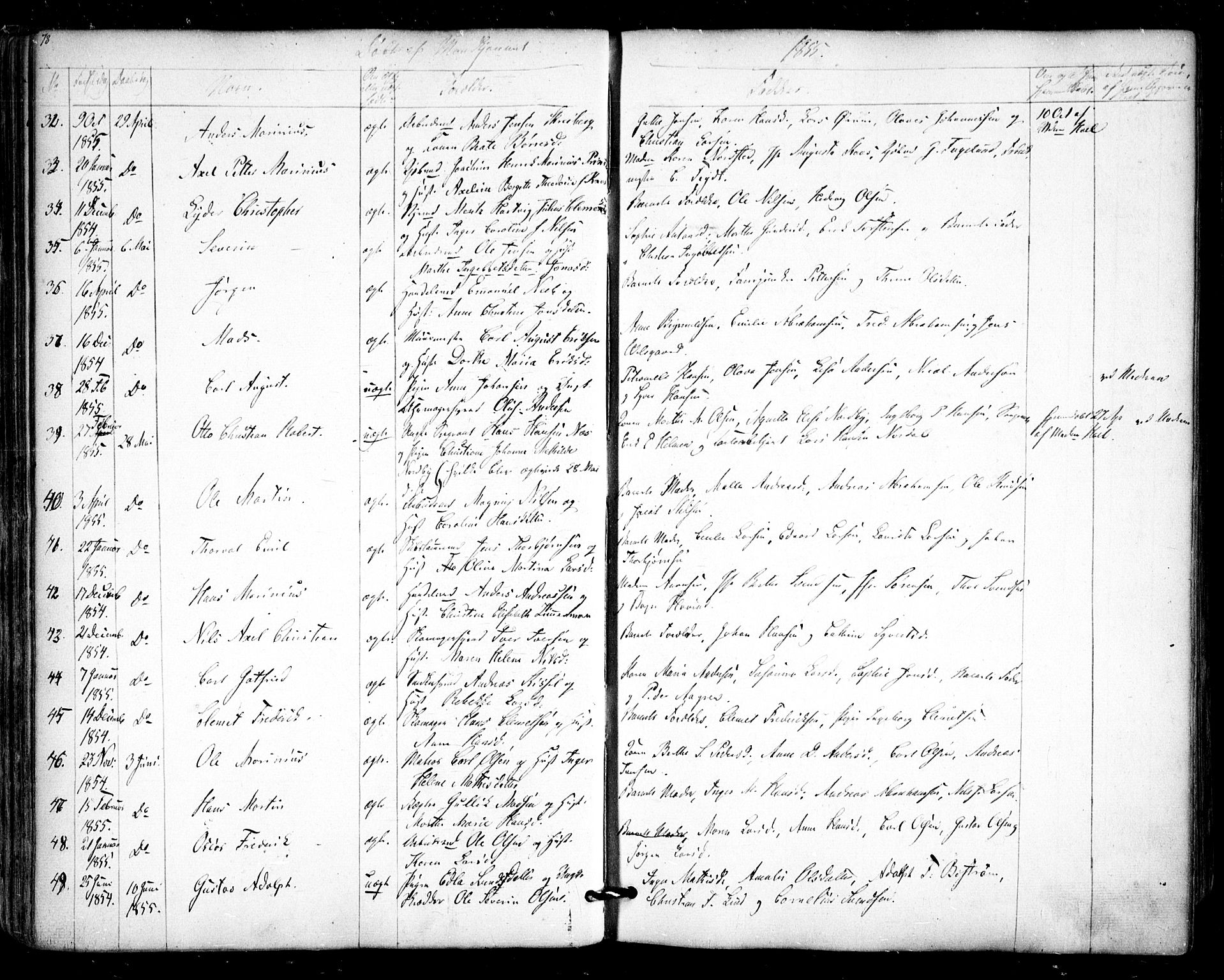 Halden prestekontor Kirkebøker, AV/SAO-A-10909/F/Fa/L0006: Parish register (official) no. I 6, 1845-1856, p. 78