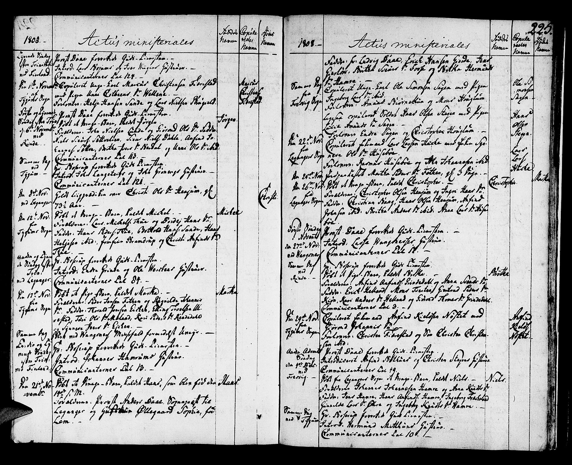 Leikanger sokneprestembete, SAB/A-81001: Parish register (official) no. A 5, 1792-1809, p. 225