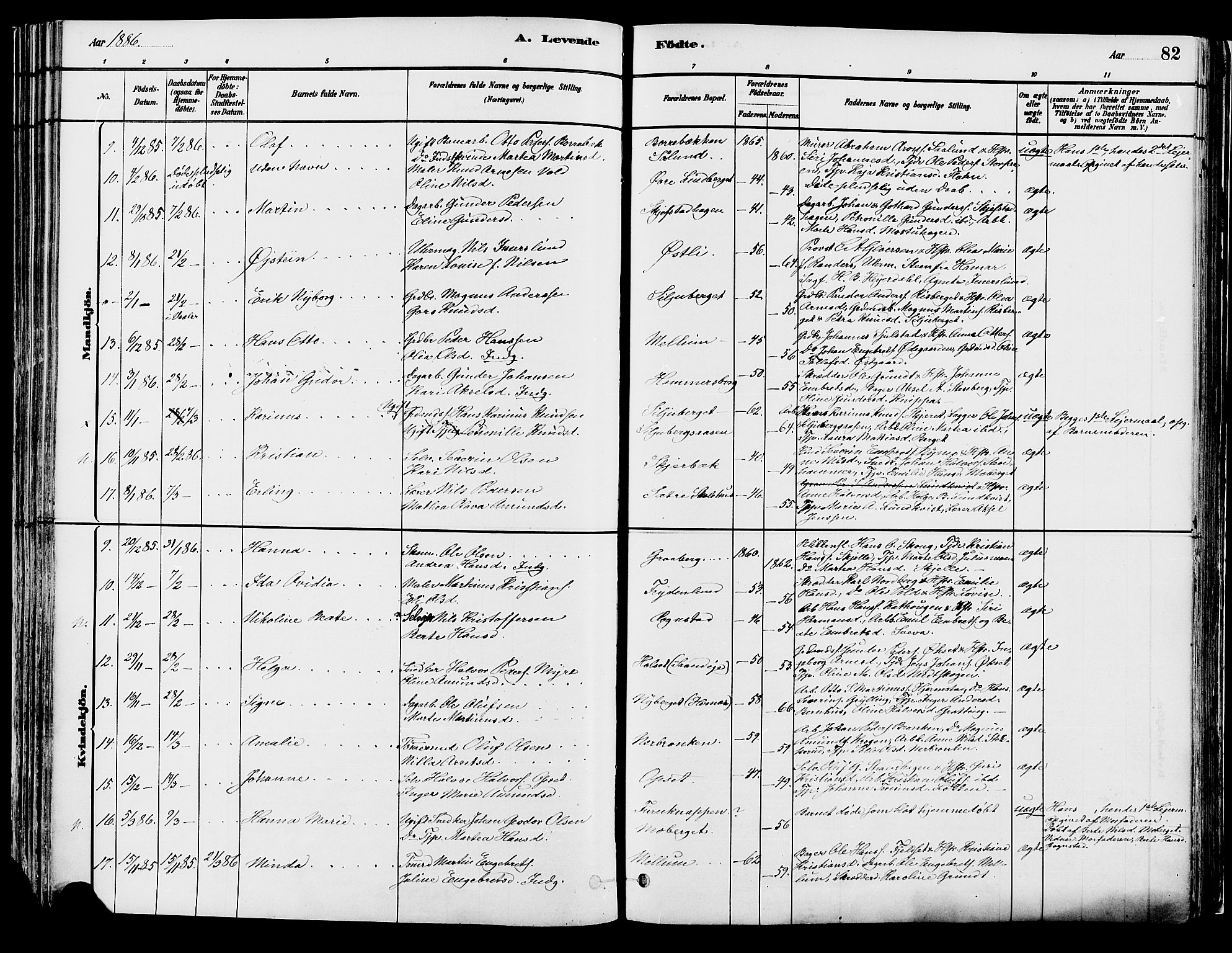 Elverum prestekontor, SAH/PREST-044/H/Ha/Haa/L0013: Parish register (official) no. 13, 1880-1890, p. 82