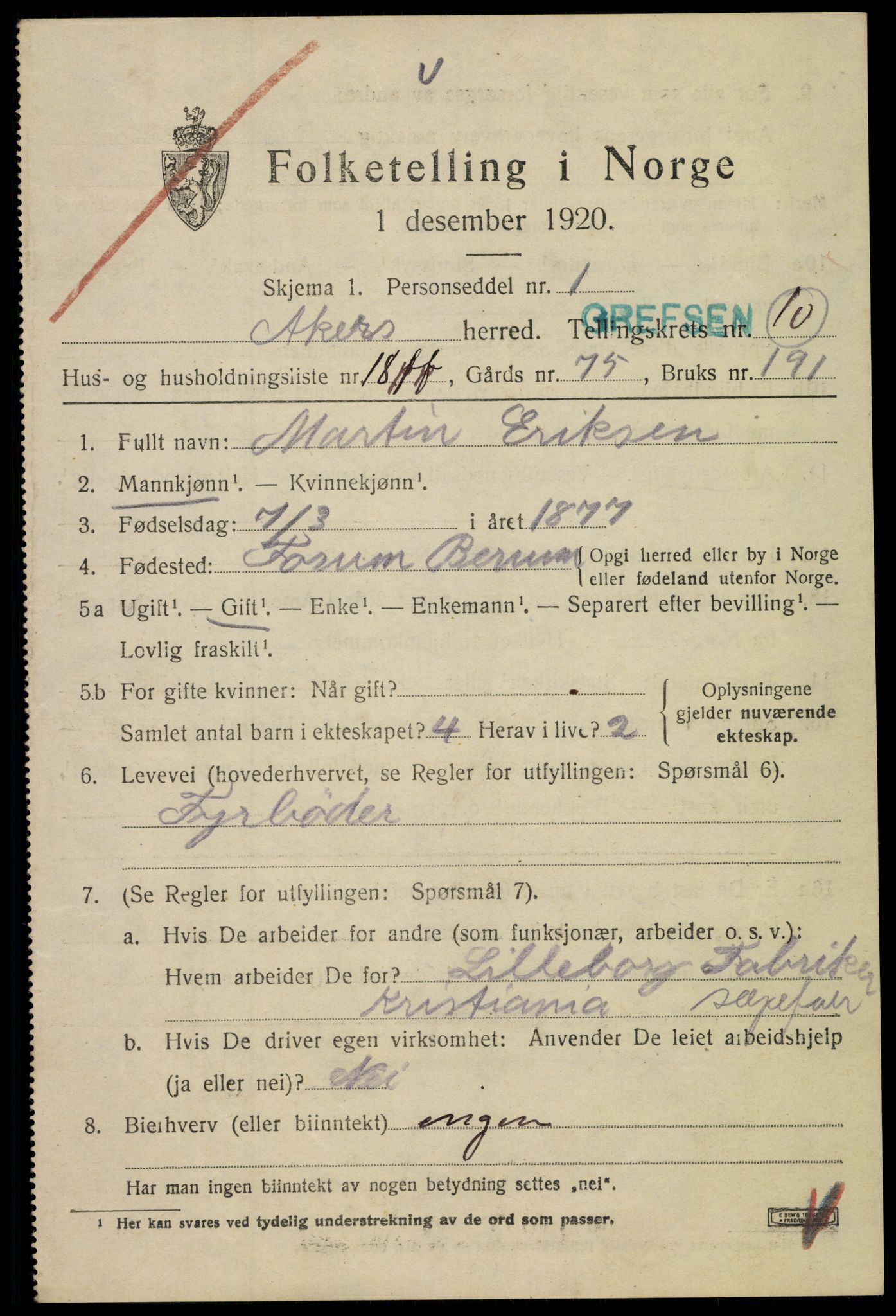 SAO, 1920 census for Aker, 1920, p. 67680