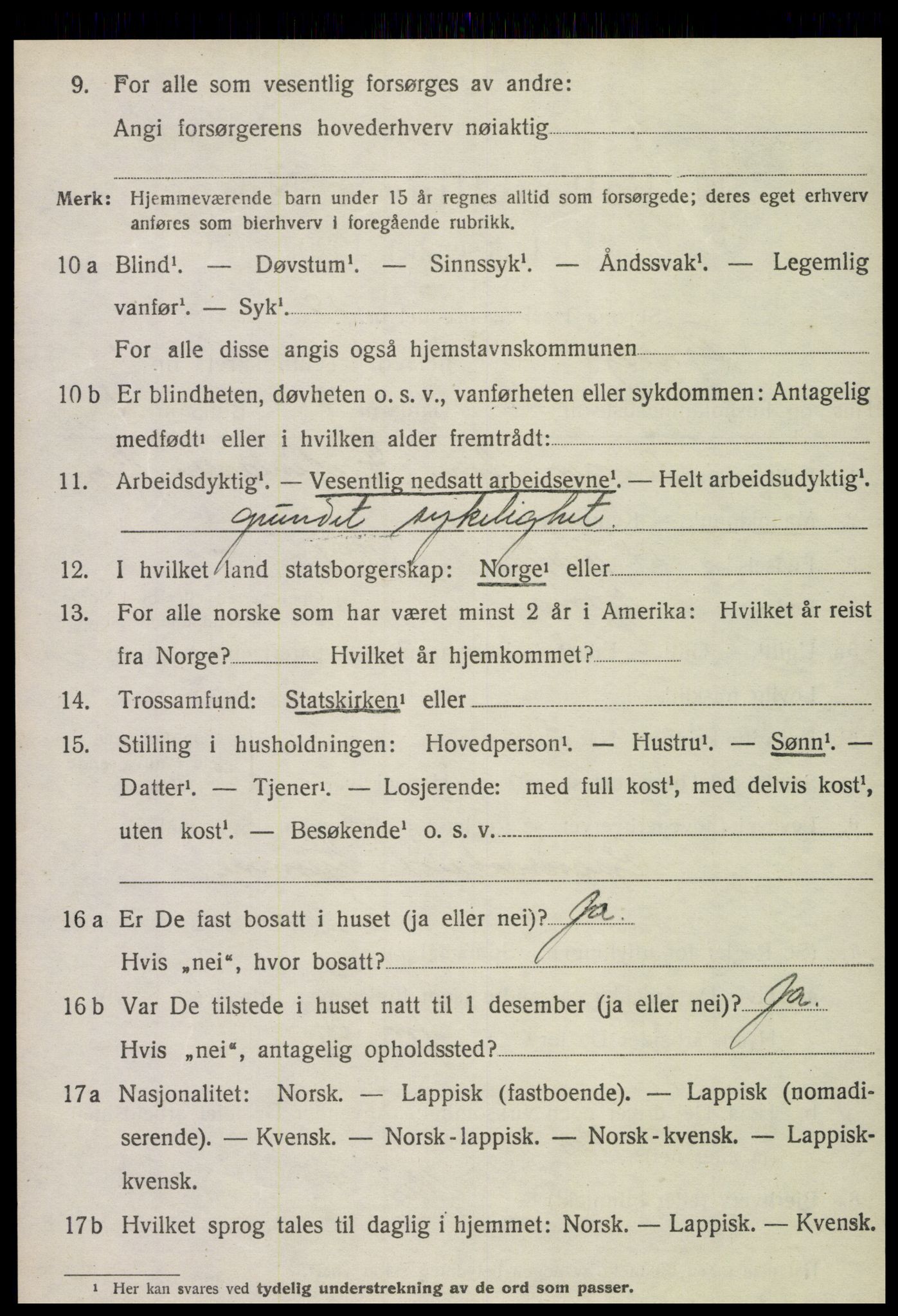 SAT, 1920 census for Grong, 1920, p. 1270