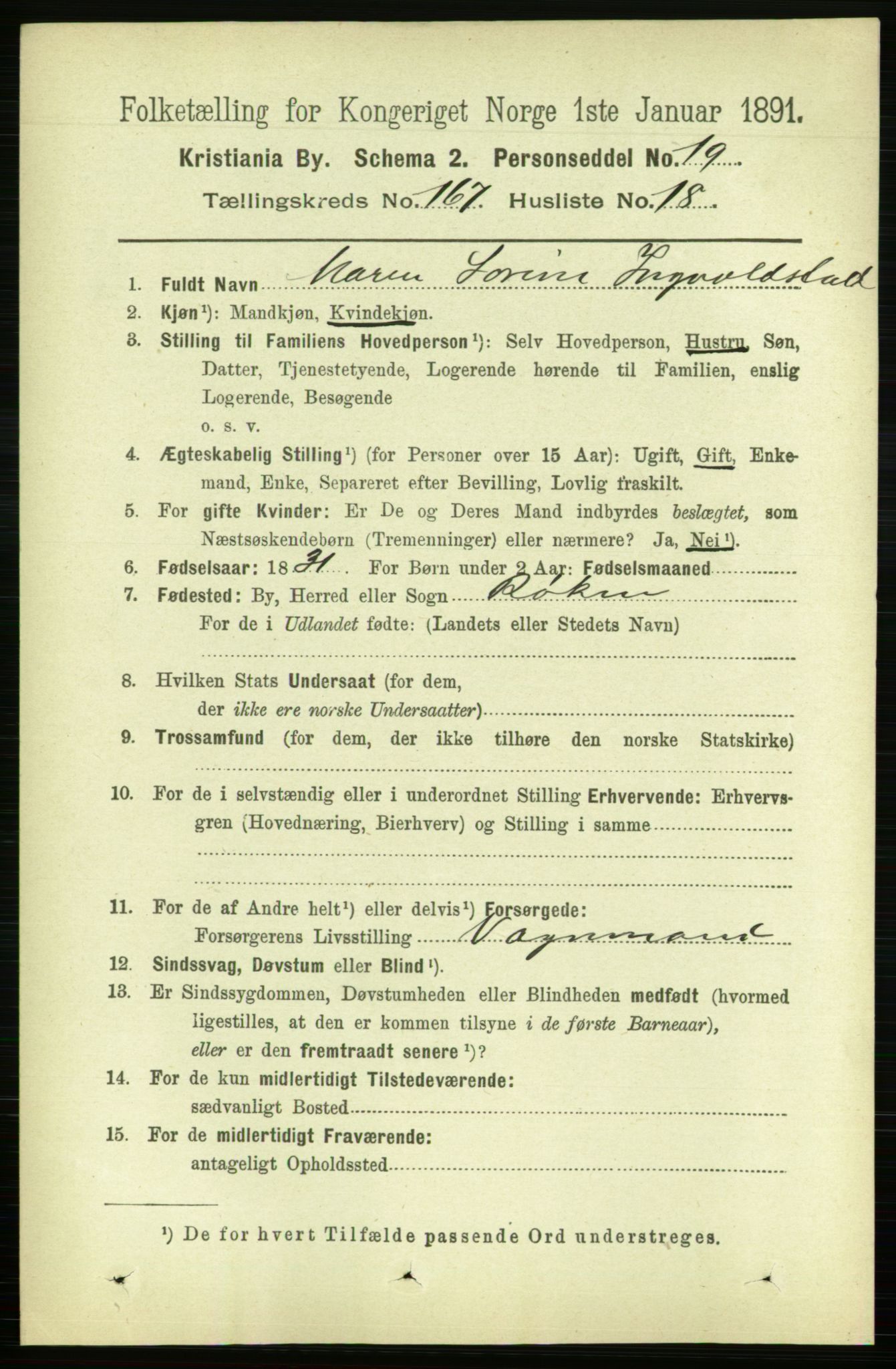 RA, 1891 census for 0301 Kristiania, 1891, p. 97714