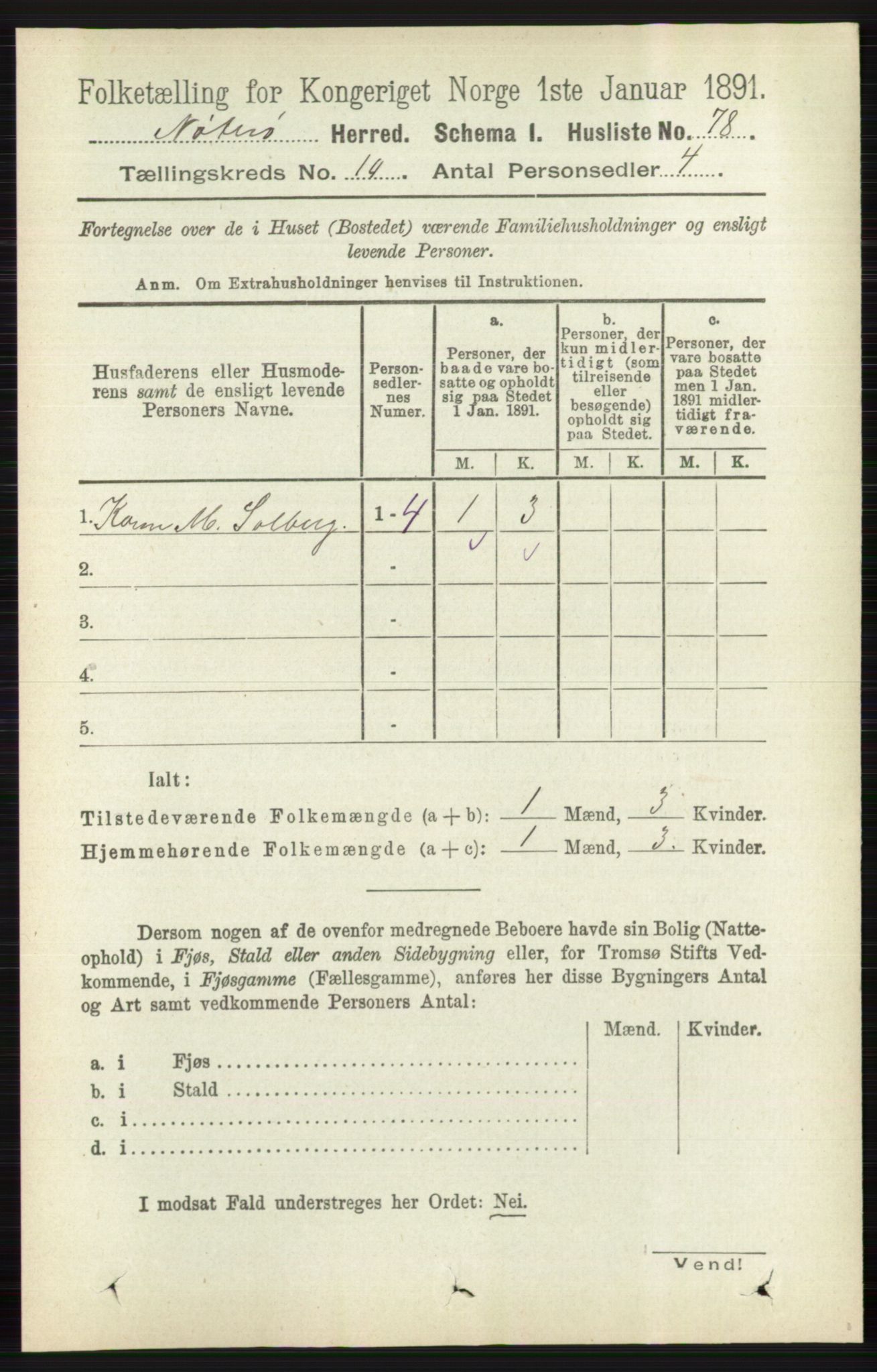 RA, 1891 census for 0722 Nøtterøy, 1891, p. 5187