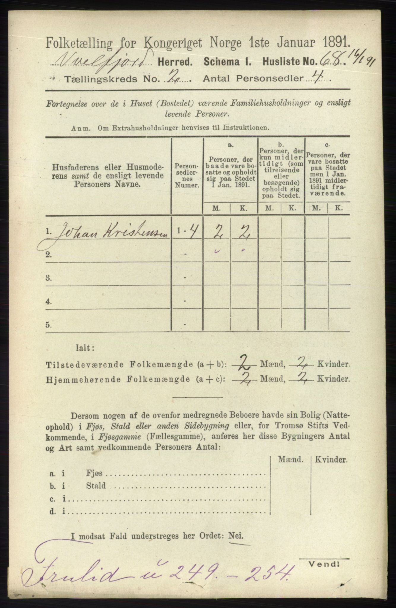 RA, 1891 census for 1813 Velfjord, 1891, p. 546
