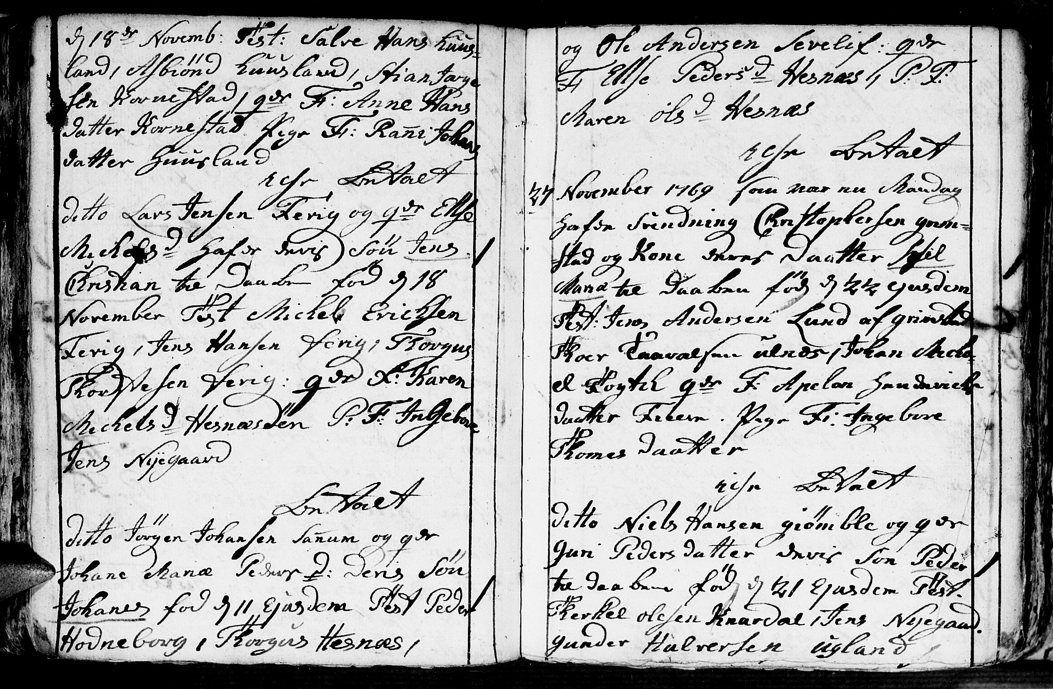 Fjære sokneprestkontor, AV/SAK-1111-0011/F/Fb/L0004: Parish register (copy) no. B 4, 1766-1785, p. 53b-54a