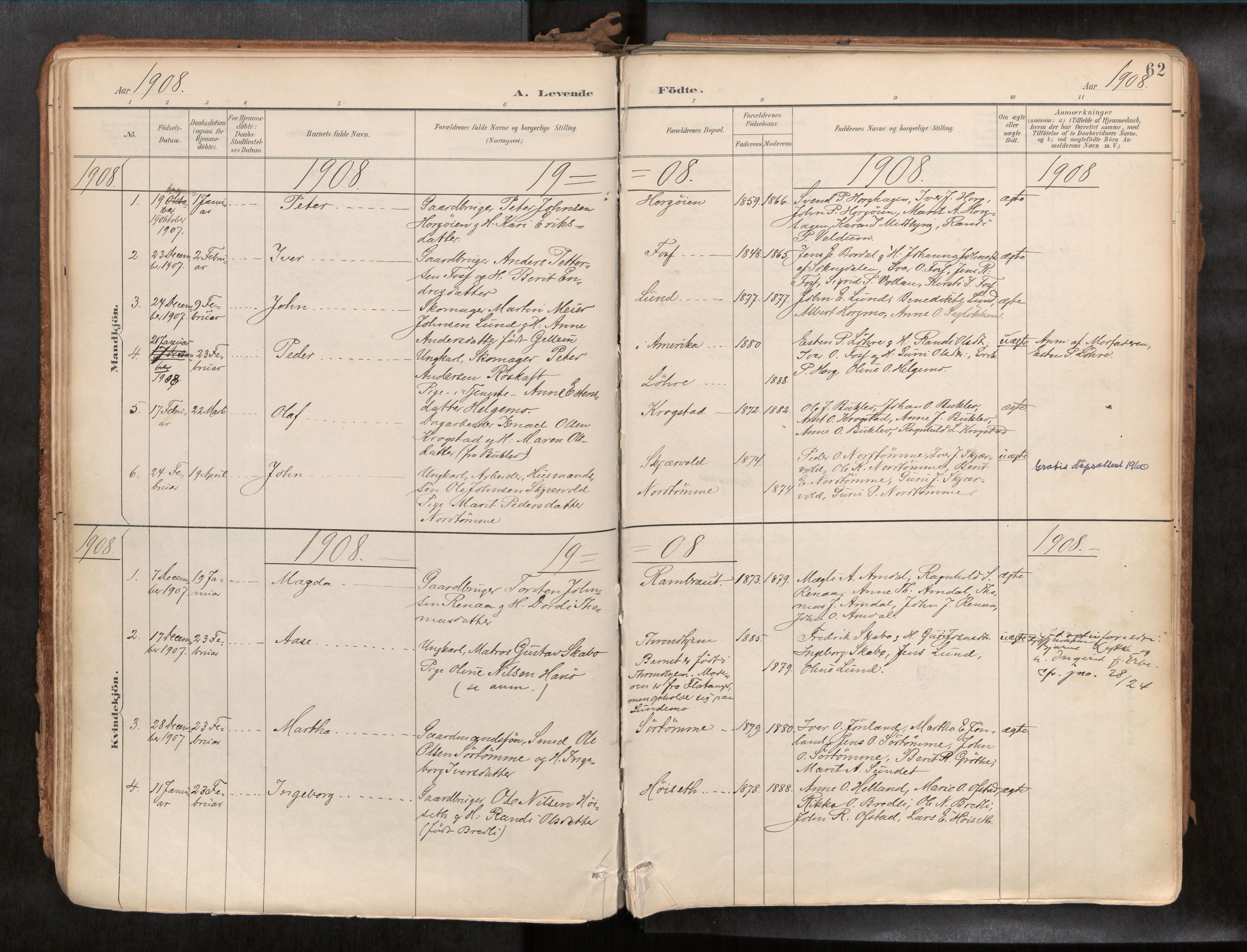 Ministerialprotokoller, klokkerbøker og fødselsregistre - Sør-Trøndelag, SAT/A-1456/692/L1105b: Parish register (official) no. 692A06, 1891-1934, p. 62
