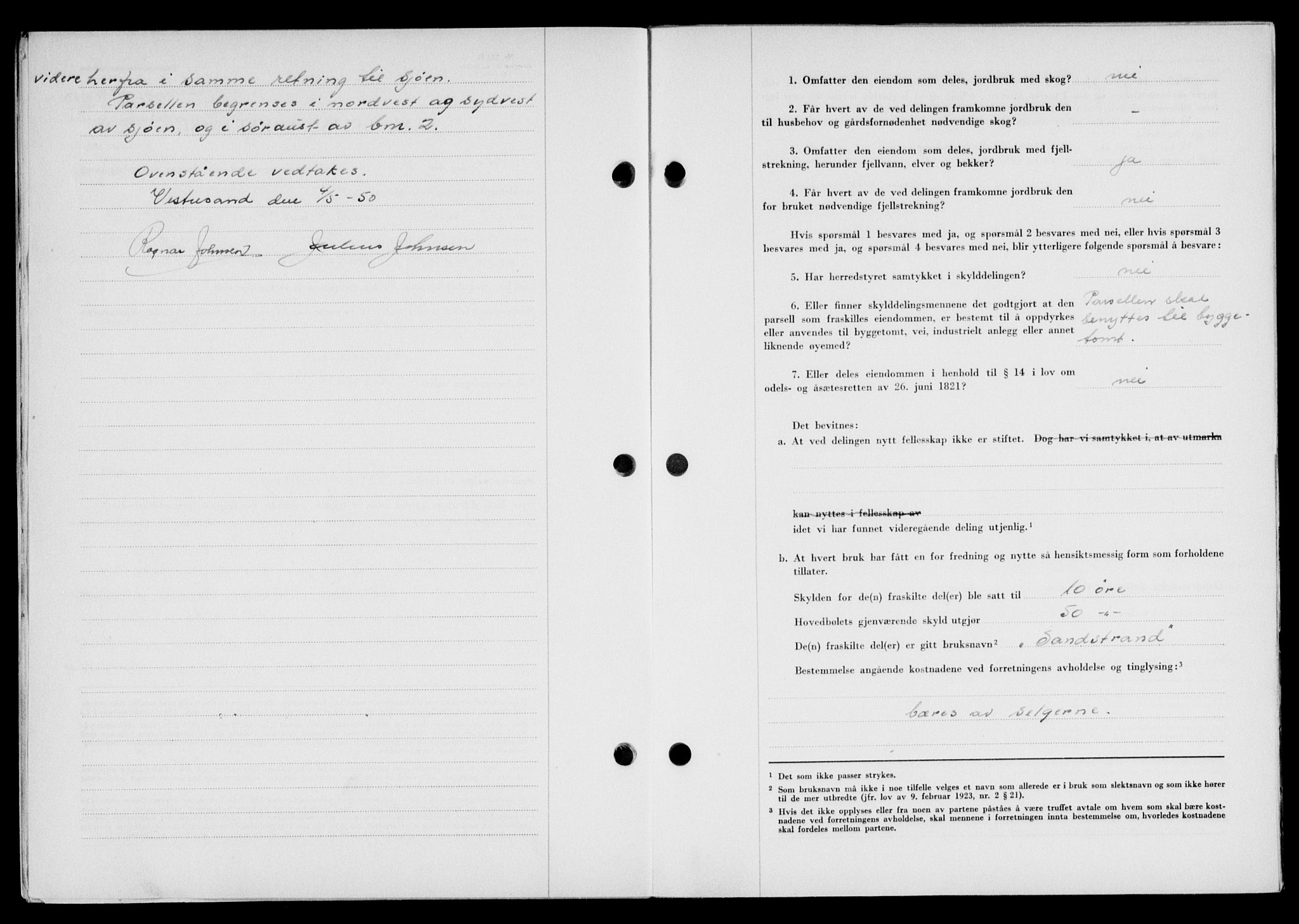 Lofoten sorenskriveri, SAT/A-0017/1/2/2C/L0023a: Mortgage book no. 23a, 1950-1950, Diary no: : 1177/1950