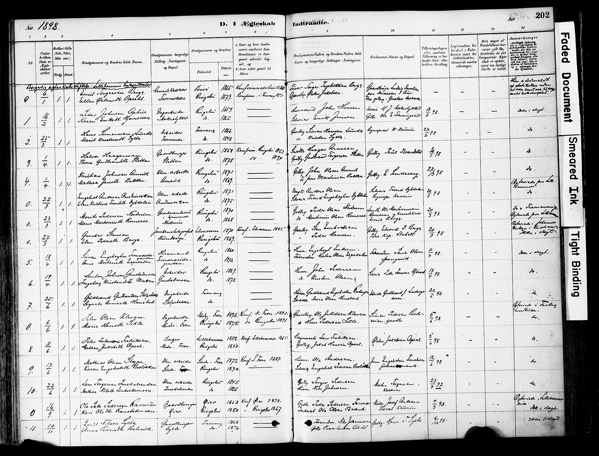 Ringebu prestekontor, SAH/PREST-082/H/Ha/Haa/L0008: Parish register (official) no. 8, 1878-1898, p. 202