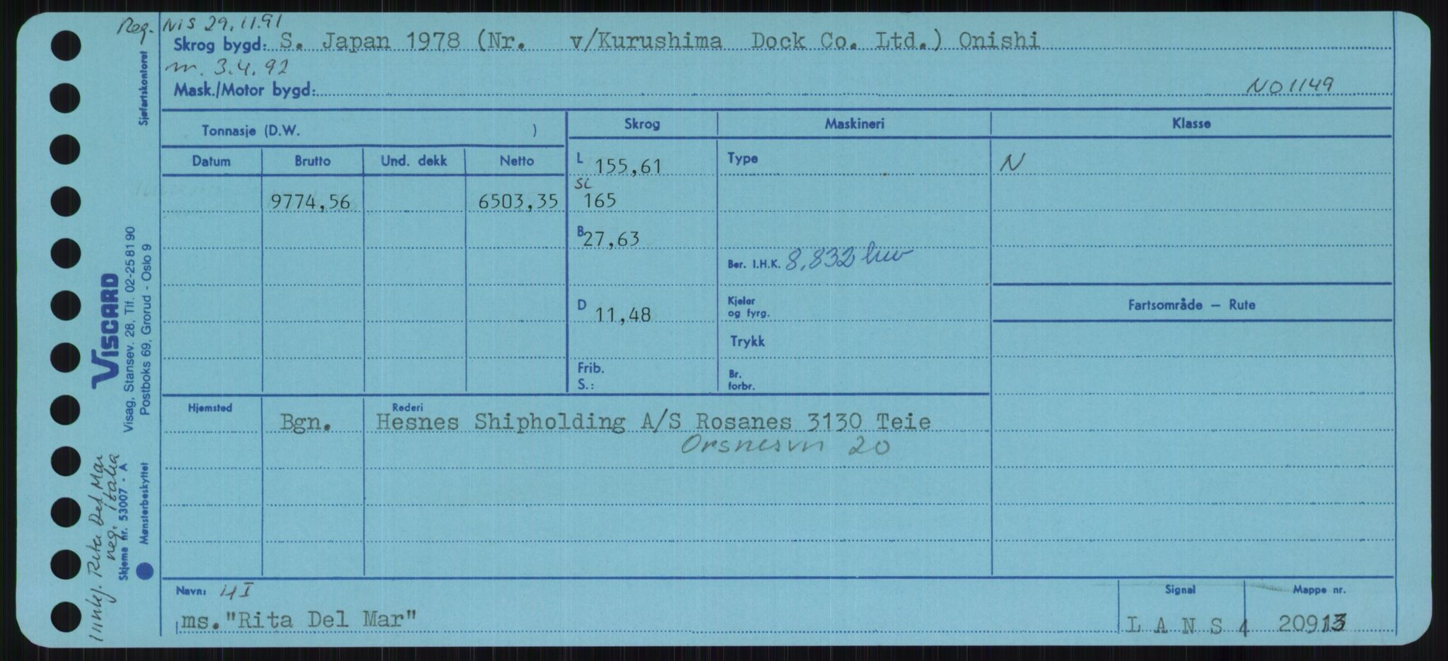 Sjøfartsdirektoratet med forløpere, Skipsmålingen, AV/RA-S-1627/H/Ha/L0004/0002: Fartøy, Mas-R / Fartøy, Odin-R, p. 745