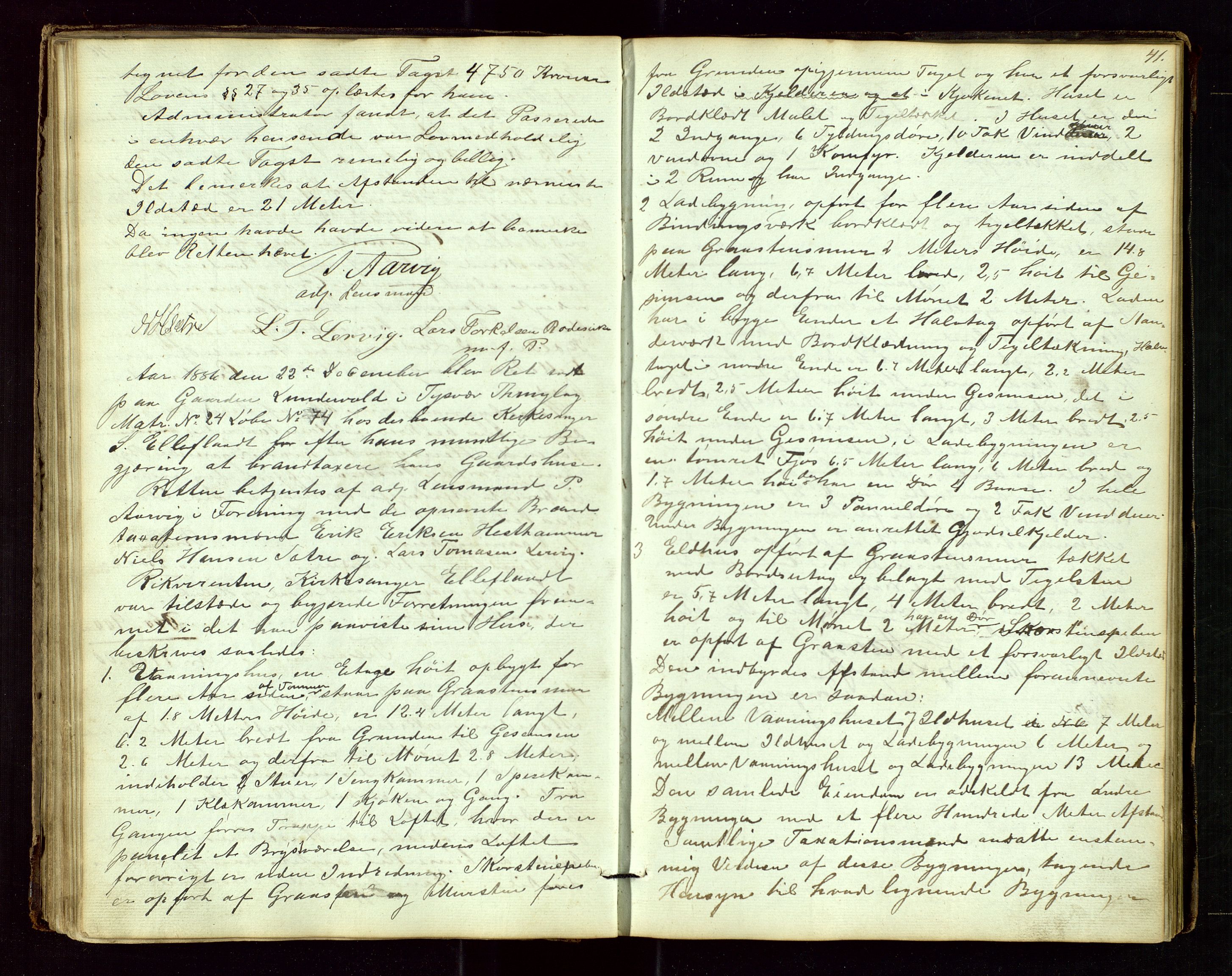 Tysvær lensmannskontor, AV/SAST-A-100192/Goa/L0001: "Brandtaxations-Protocol for Tysvær Thinglaug", 1846-1899, p. 40b-41a