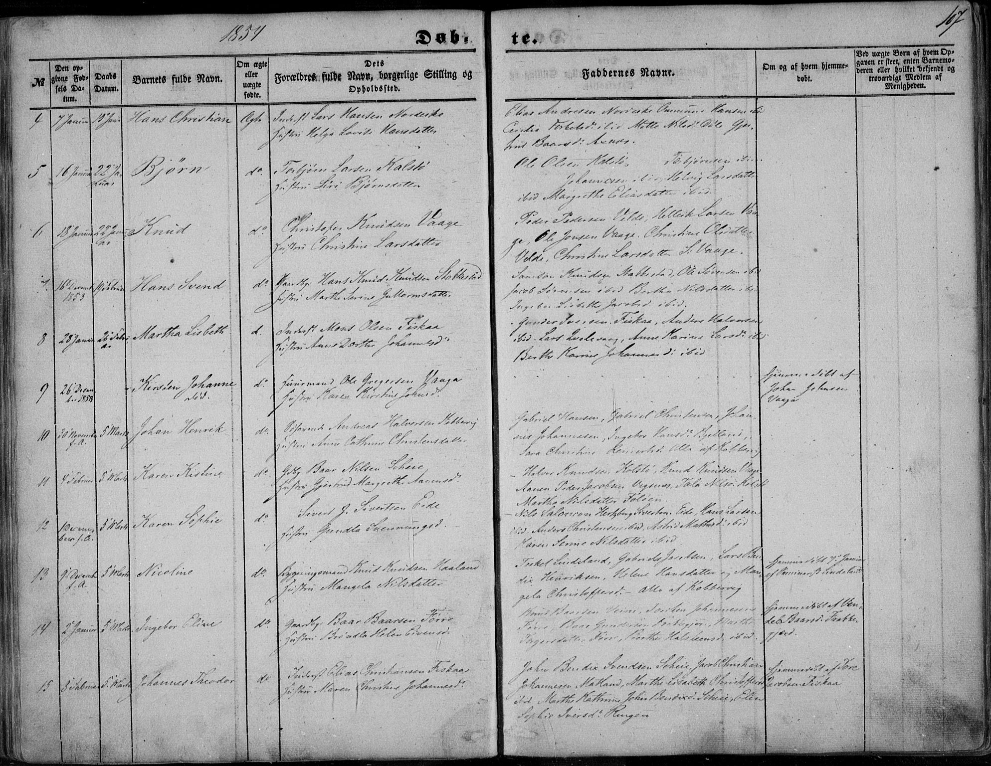 Avaldsnes sokneprestkontor, SAST/A -101851/H/Ha/Haa/L0008: Parish register (official) no. A 8, 1847-1857, p. 107