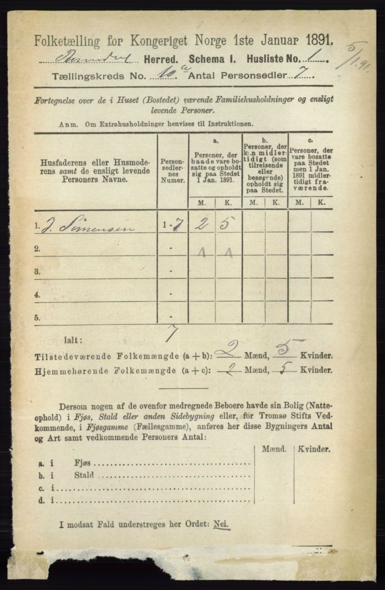 RA, 1891 census for 0416 Romedal, 1891, p. 4722