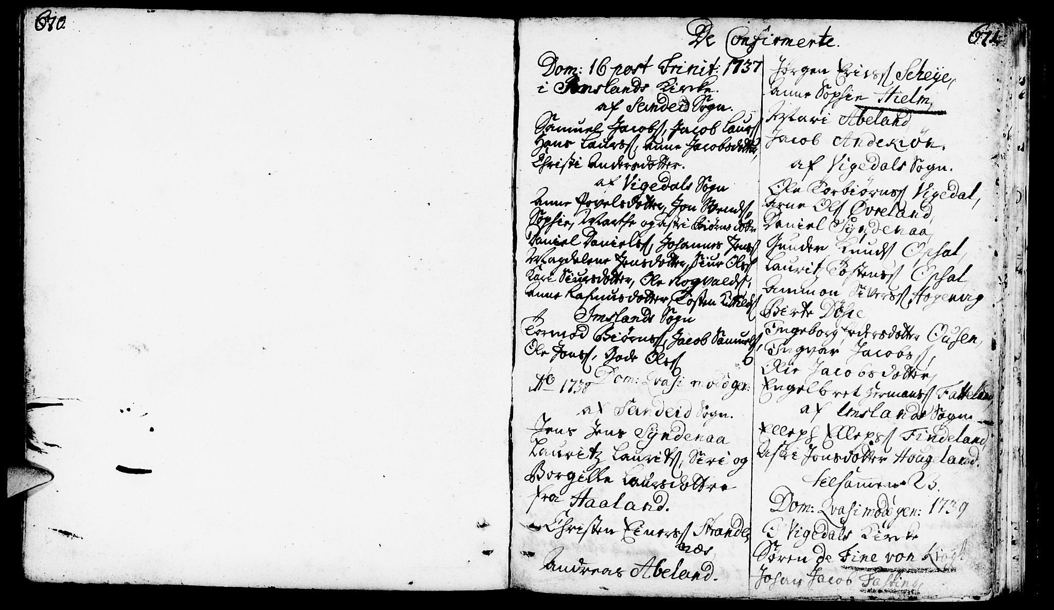 Vikedal sokneprestkontor, SAST/A-101840/01/IV: Parish register (official) no. A 1, 1737-1778, p. 670-671