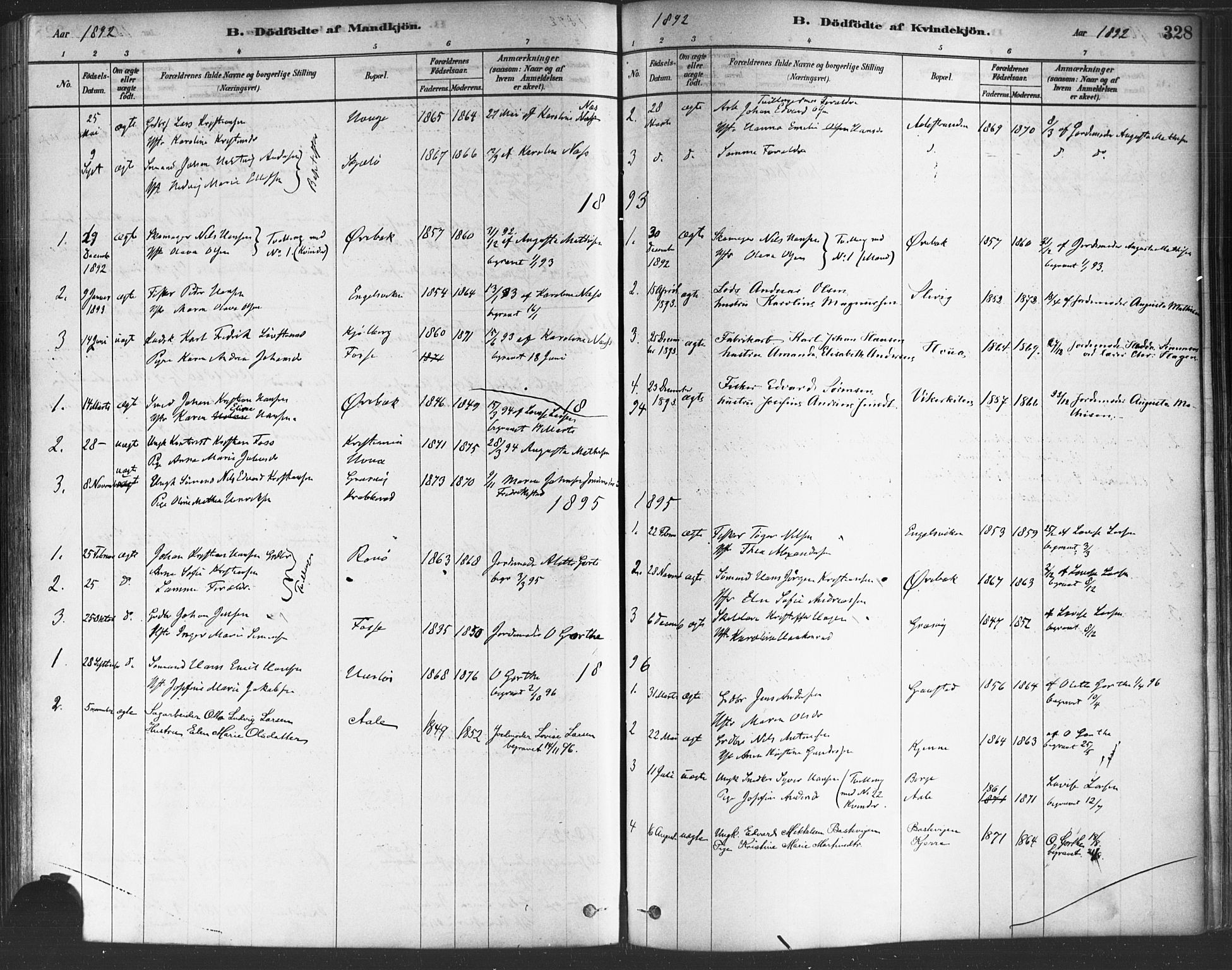 Onsøy prestekontor Kirkebøker, AV/SAO-A-10914/F/Fa/L0005: Parish register (official) no. I 5, 1878-1898, p. 328