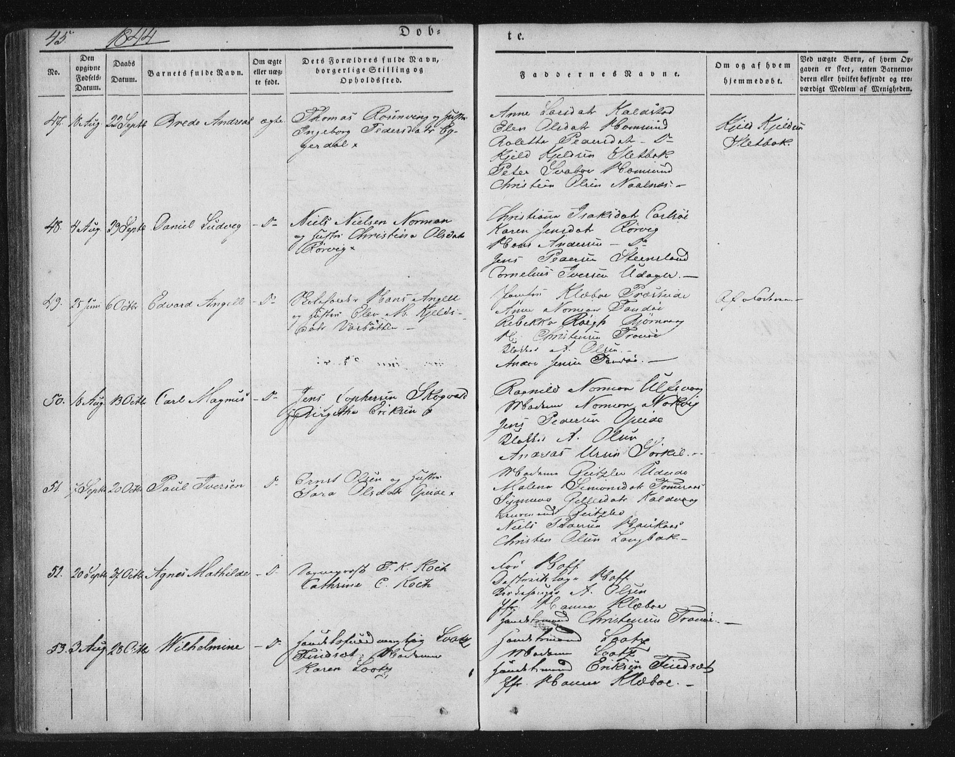 Ministerialprotokoller, klokkerbøker og fødselsregistre - Nordland, AV/SAT-A-1459/859/L0843: Parish register (official) no. 859A03, 1840-1848, p. 45