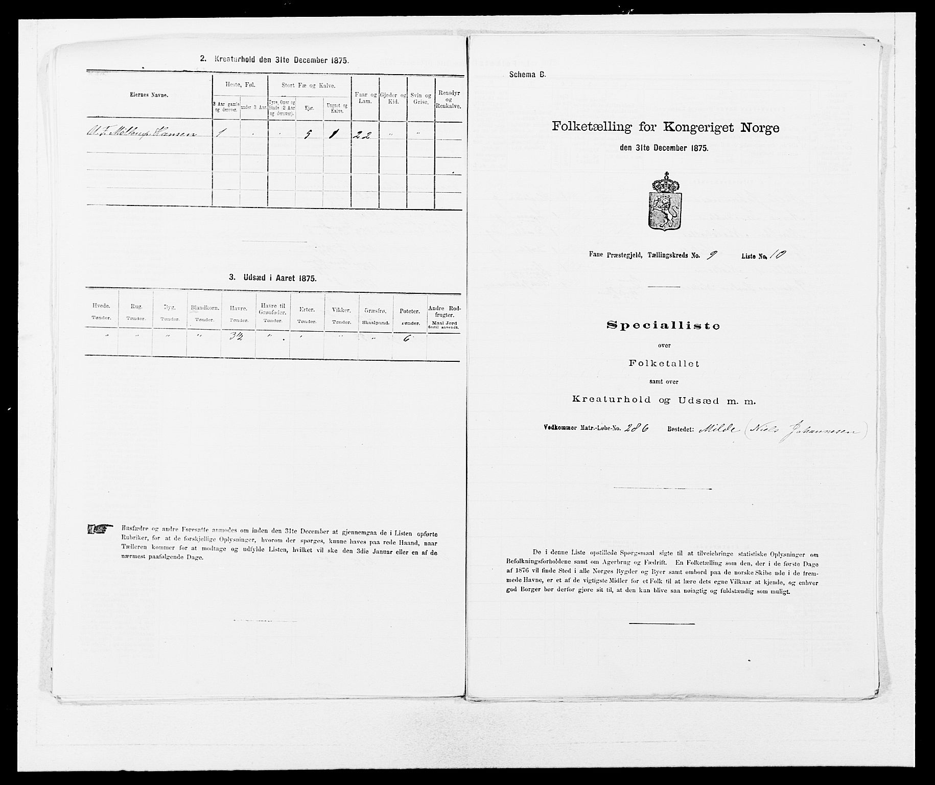 SAB, 1875 census for 1249P Fana, 1875, p. 916