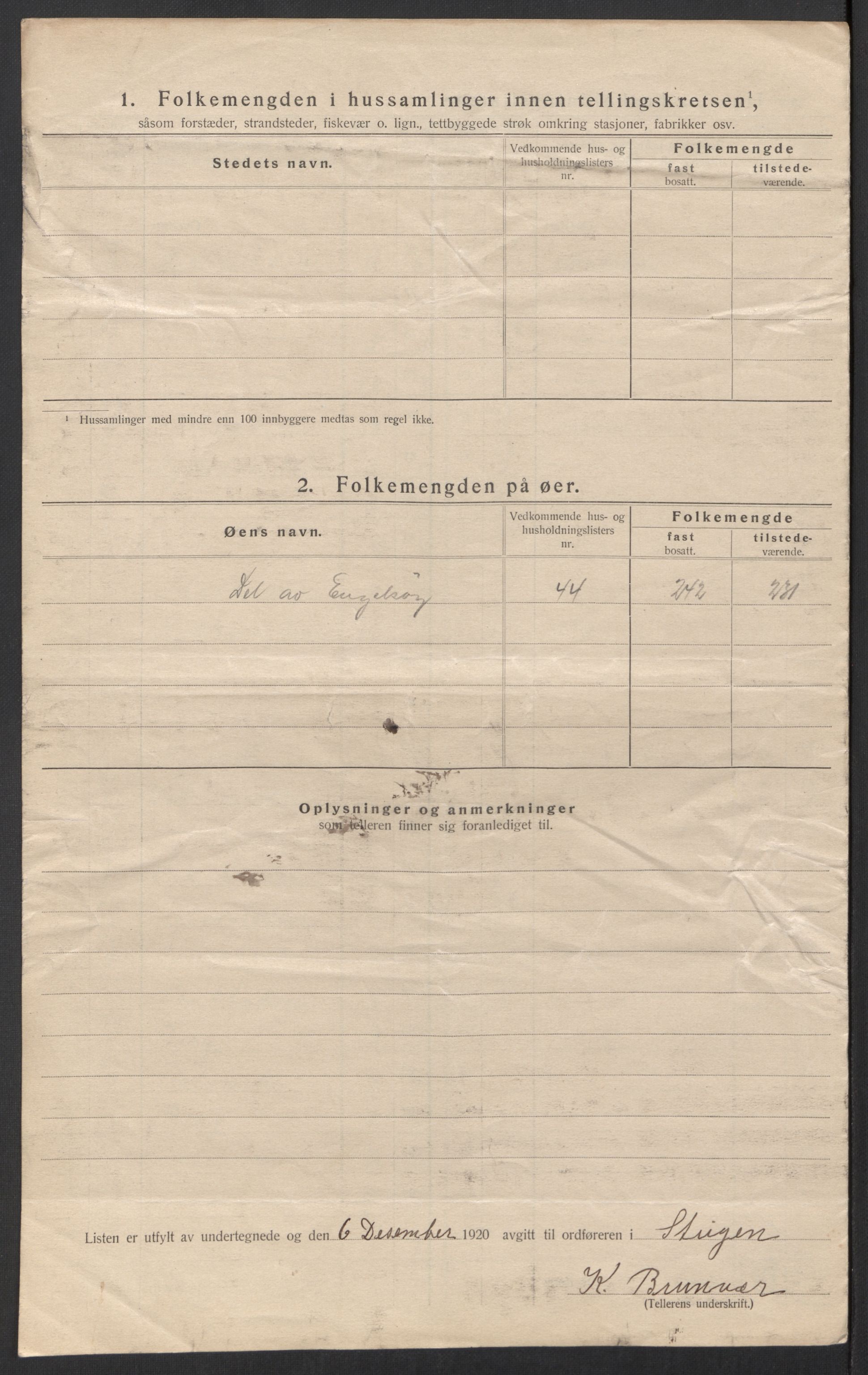 SAT, 1920 census for Steigen, 1920, p. 27