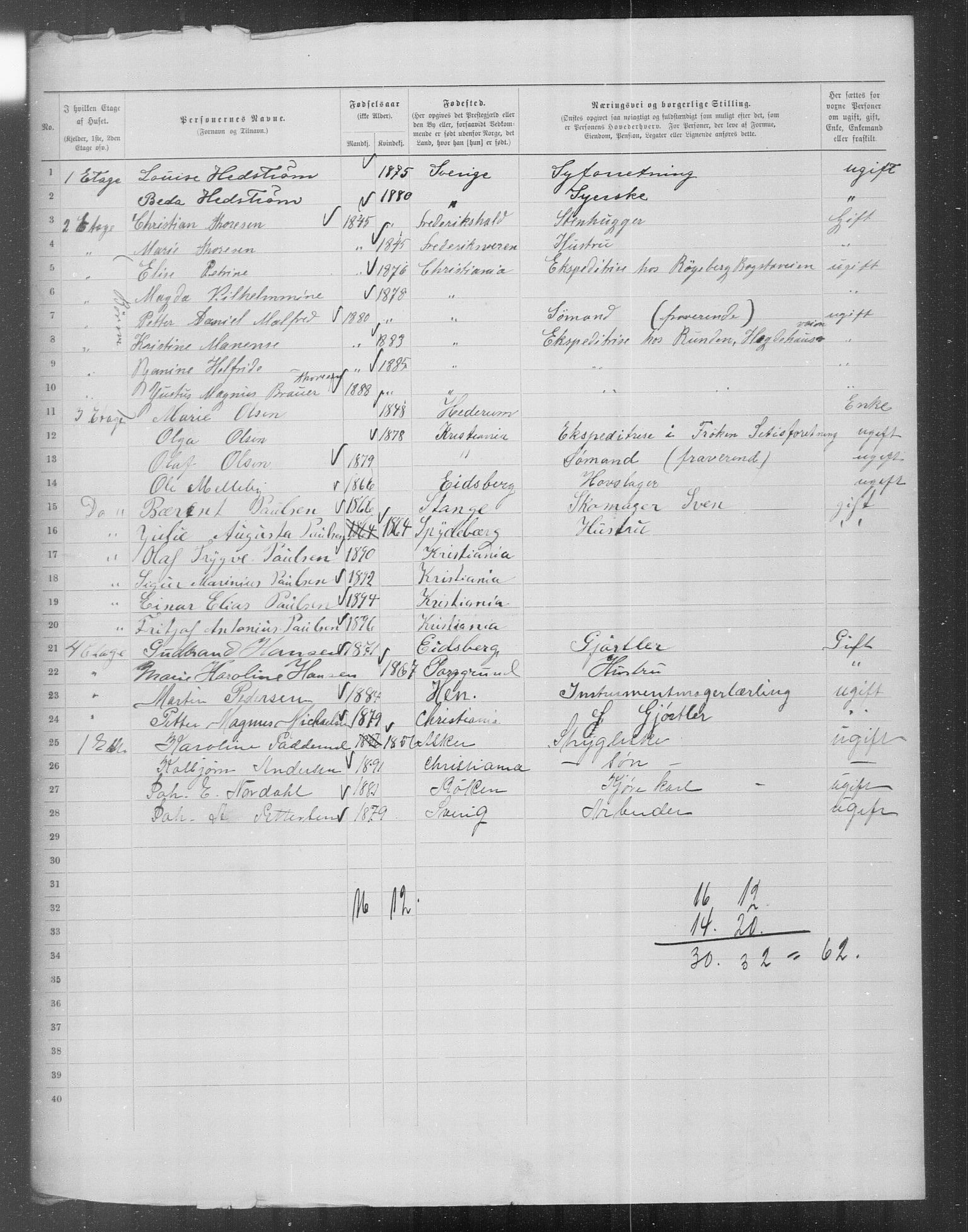 OBA, Municipal Census 1899 for Kristiania, 1899, p. 15761