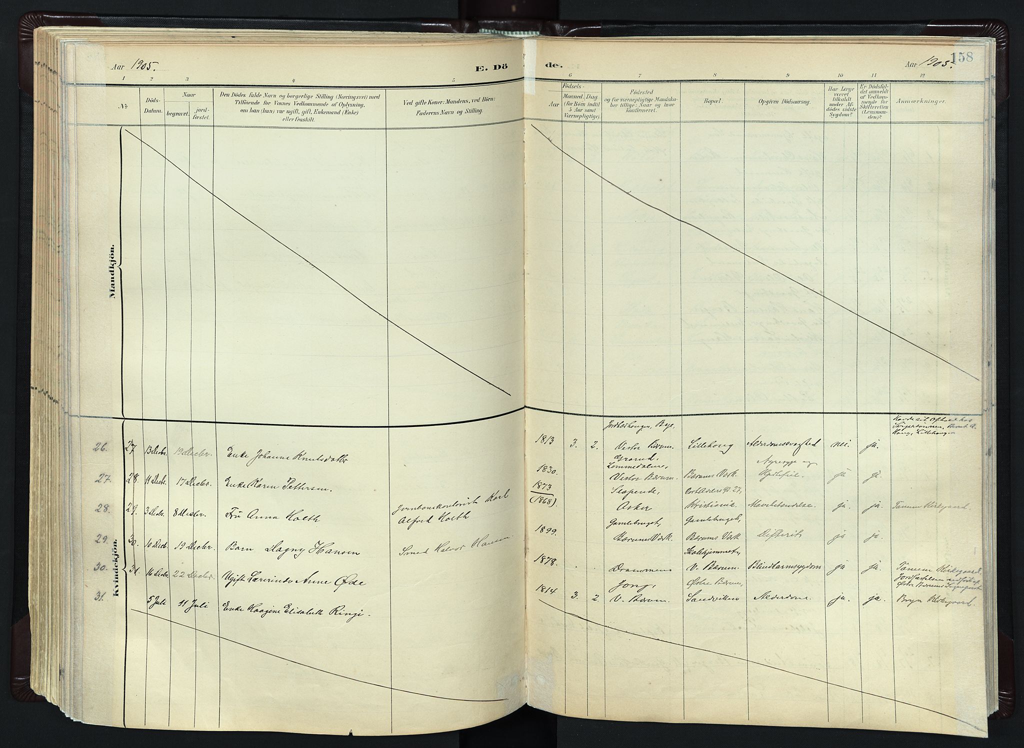 Vestre Bærum prestekontor Kirkebøker, AV/SAO-A-10209a/F/Fa/L0001: Parish register (official) no. 1, 1896-1923, p. 158