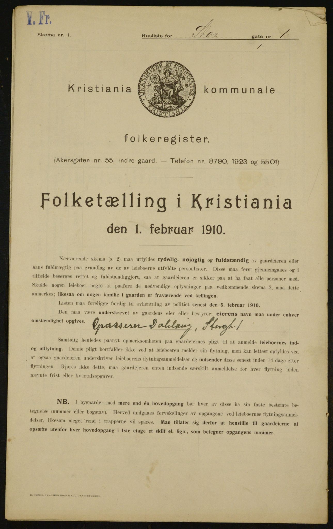 OBA, Municipal Census 1910 for Kristiania, 1910, p. 97761